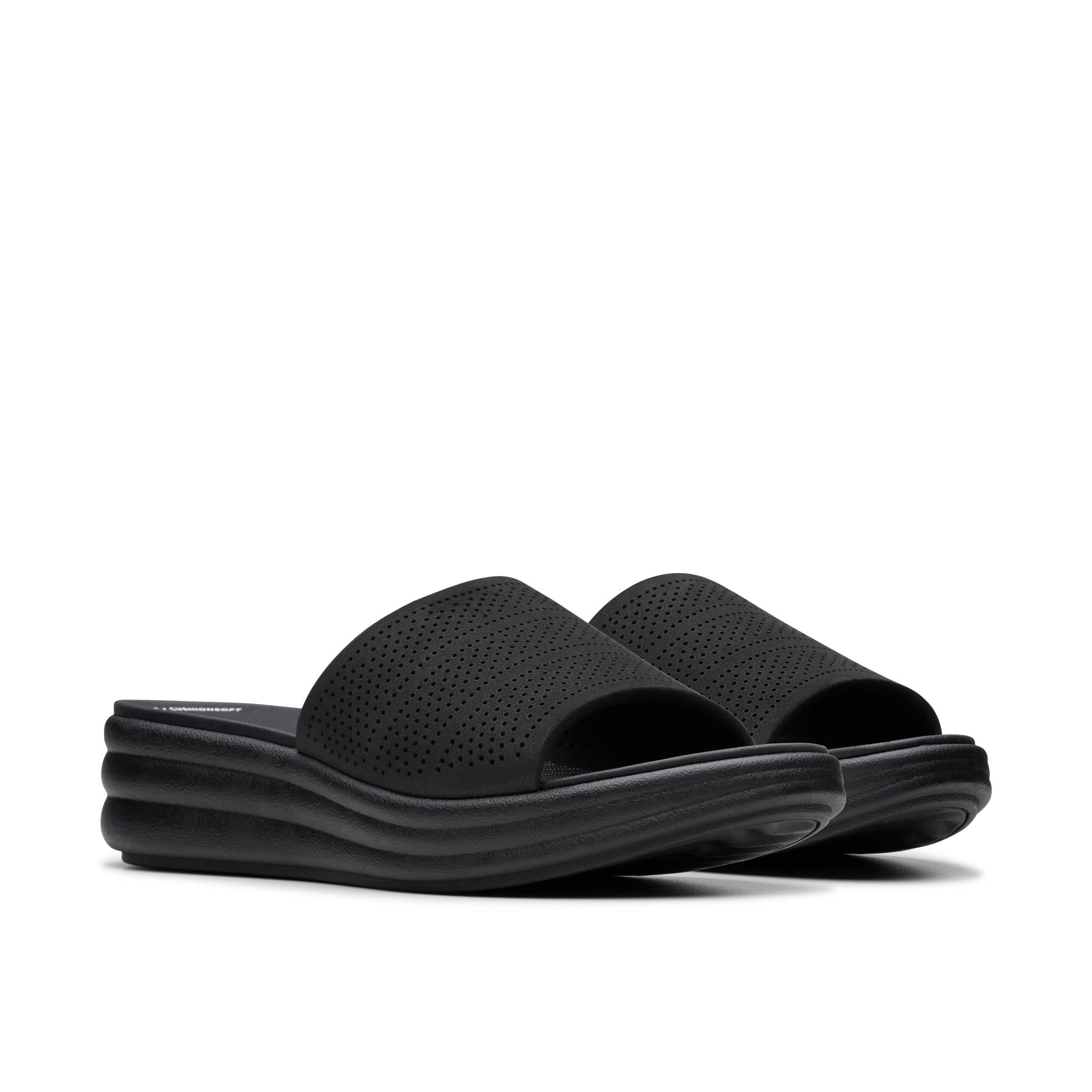 Clarks Women Drift Twist Black Slide