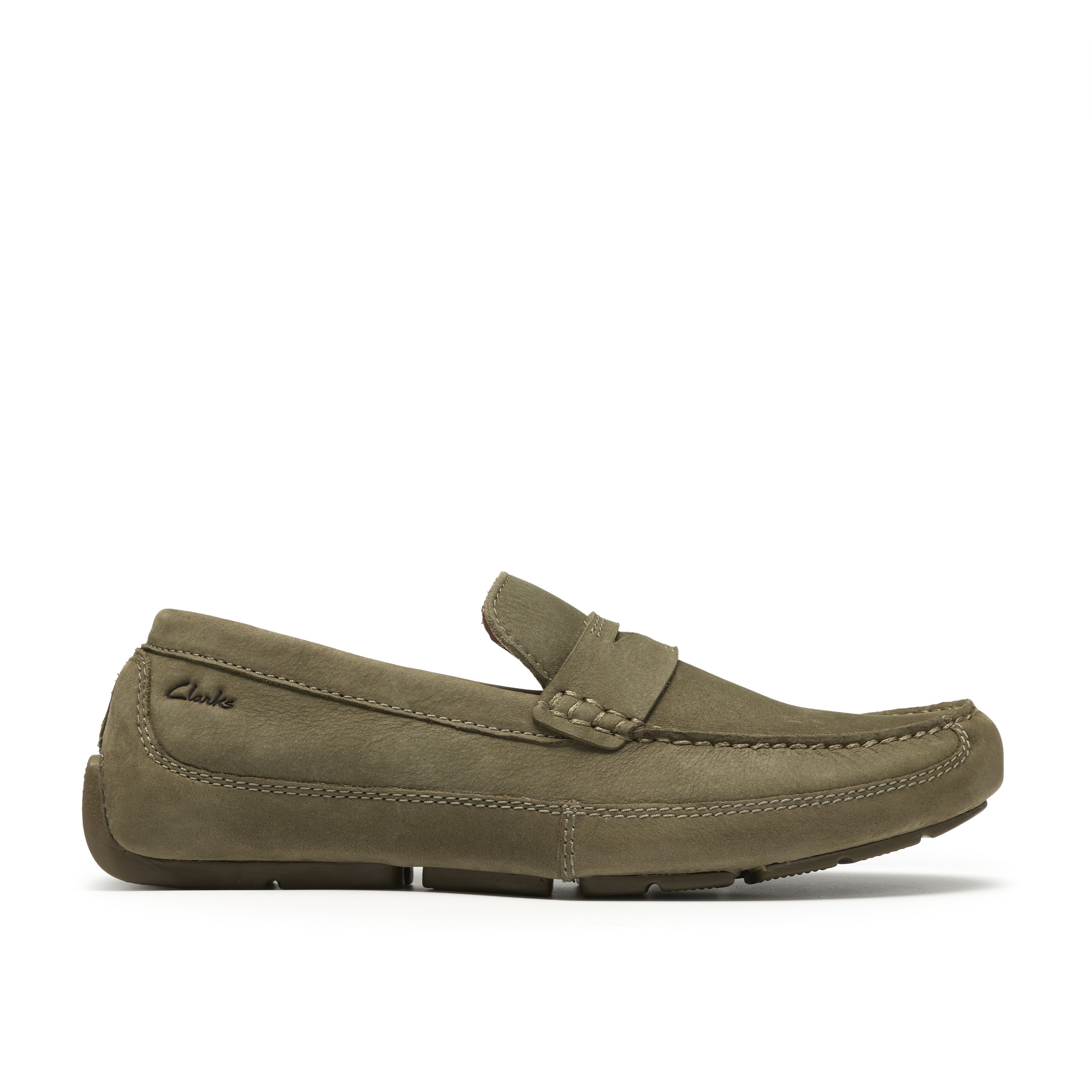 Clarks Men Olive Markman Plain Shoes