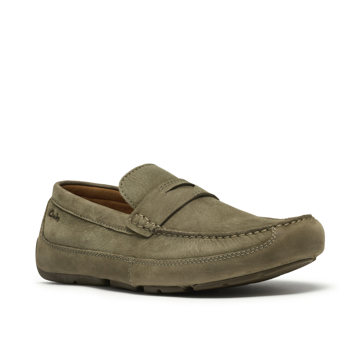 Clarks Men Olive Markman Plain Shoes