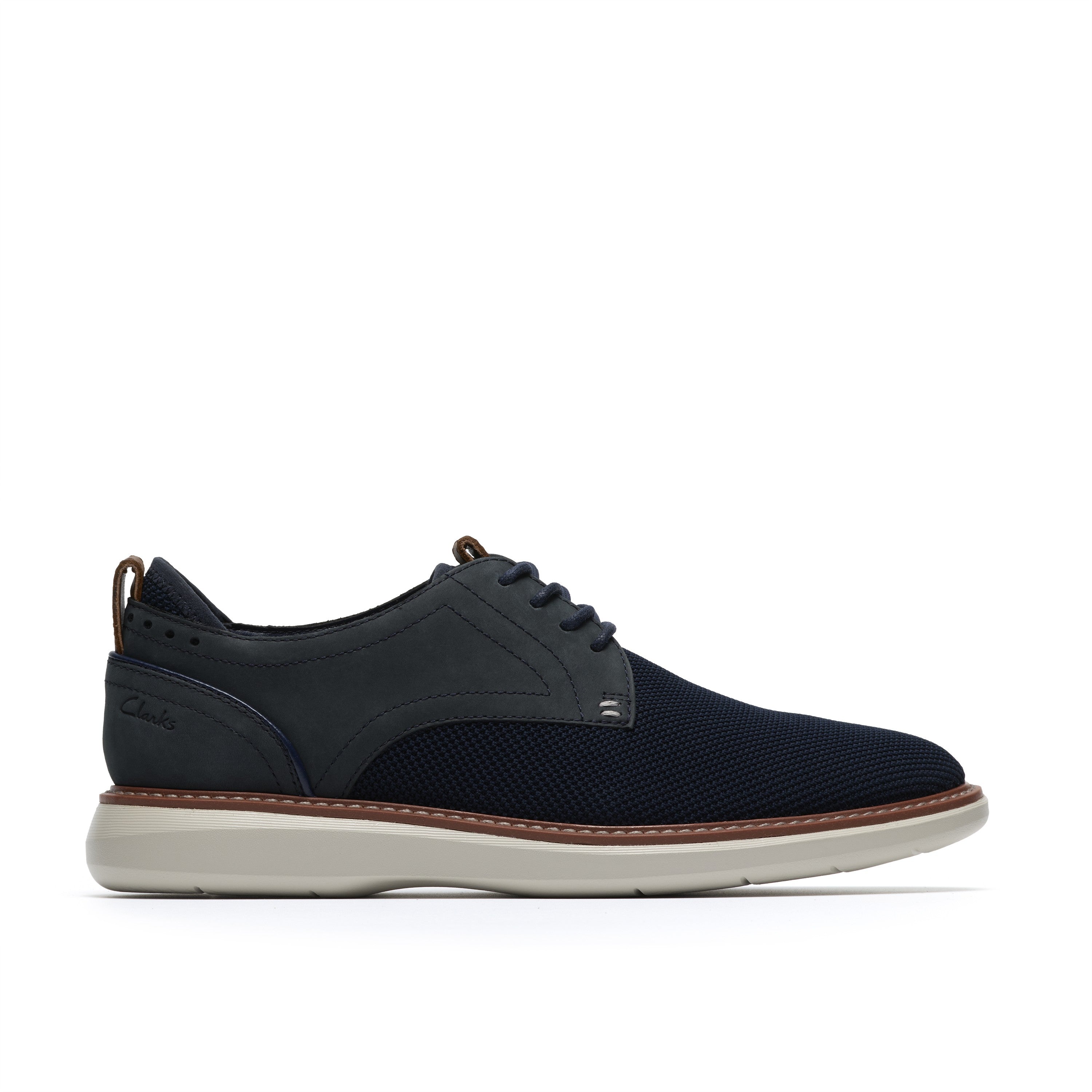 Clarks Men Blue-Navy Brantin Plain Shoes