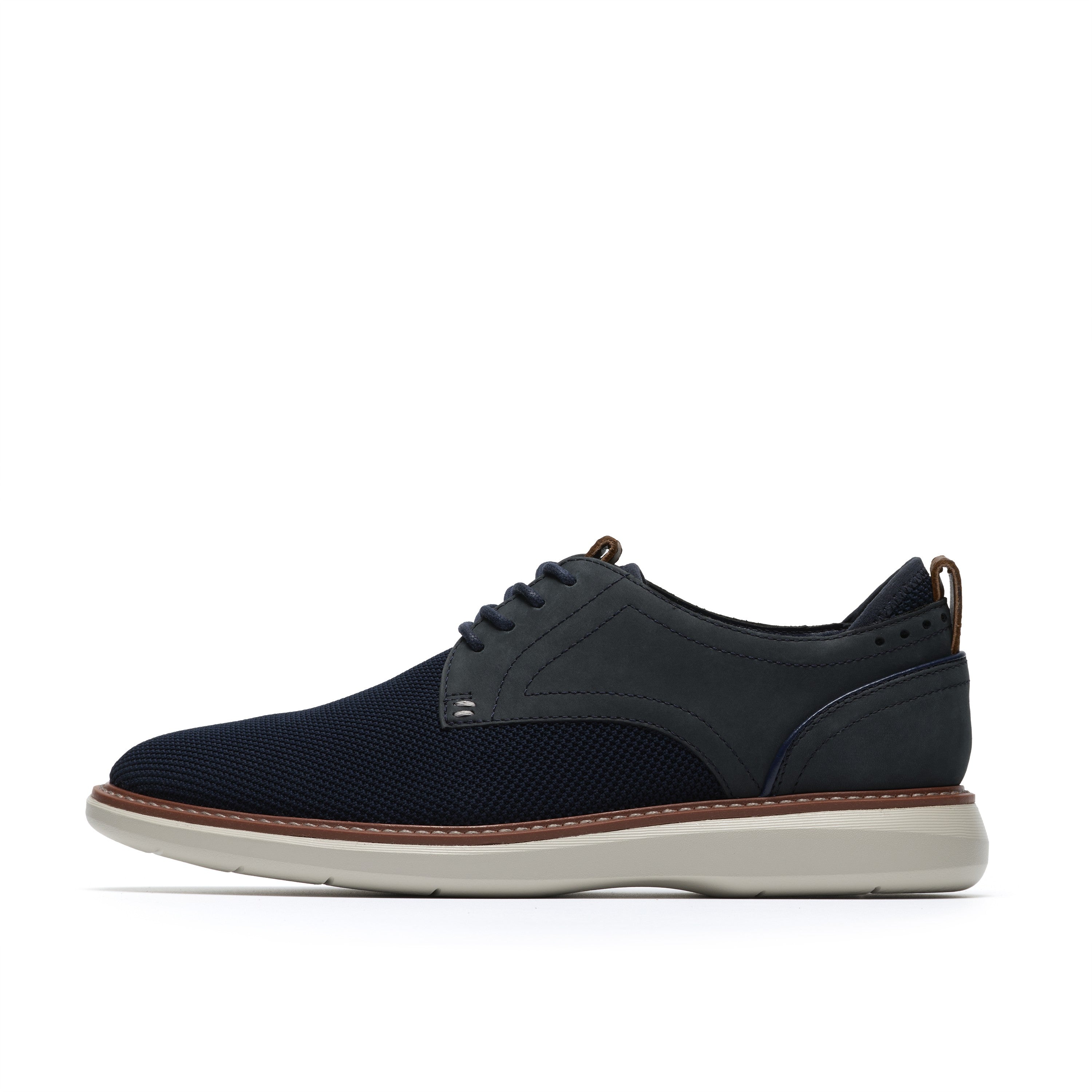 Clarks Men Blue-Navy Brantin Plain Shoes
