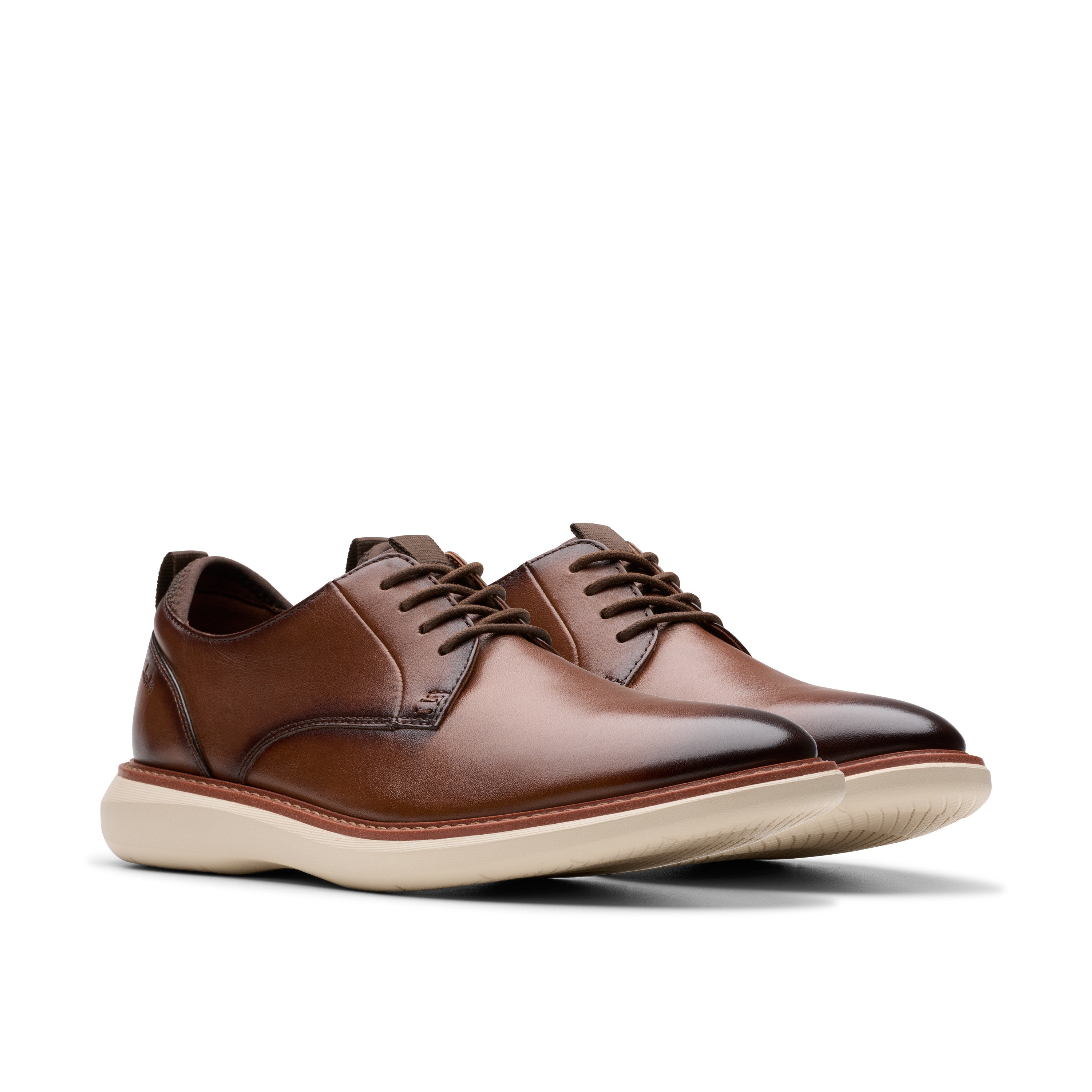 Clarks Men Tan Brantin Plain Shoes