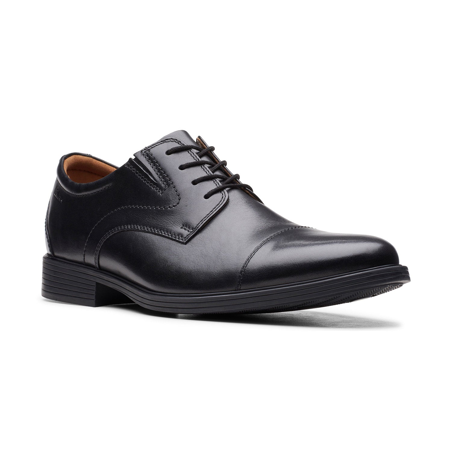 Clarks Men Whiddon Cap Black Shoes