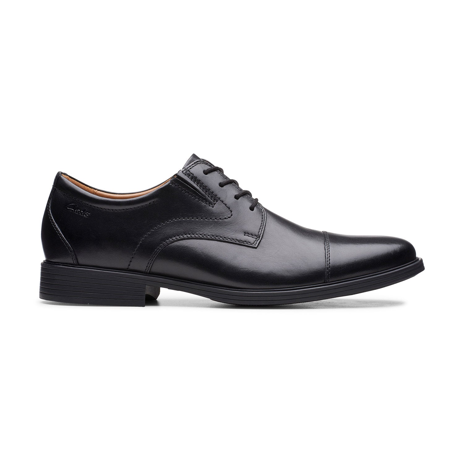 Clarks Men Whiddon Cap Black Shoes