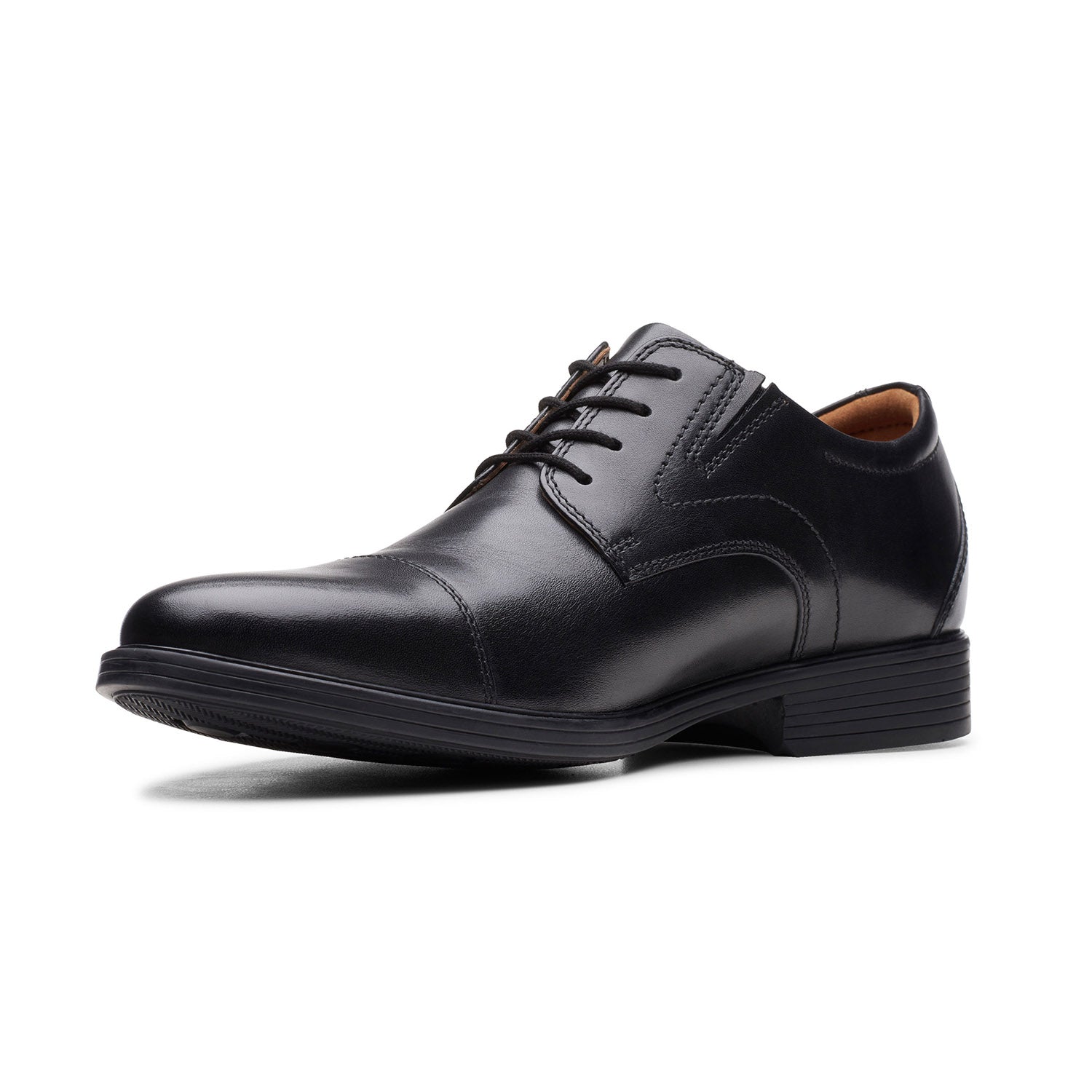 Clarks Men Whiddon Cap Black Shoes