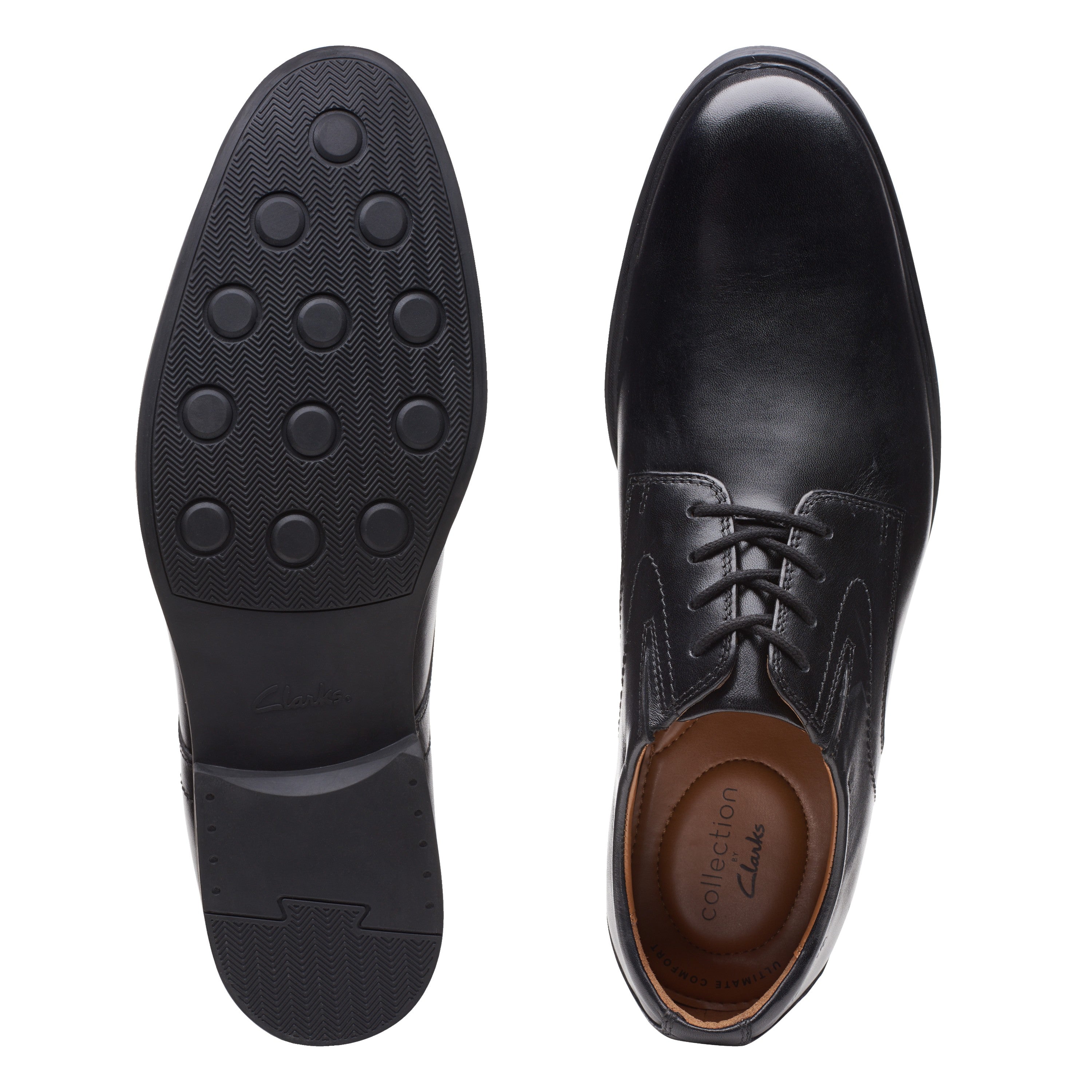 Clarks Men Black Whiddon Plain Shoes