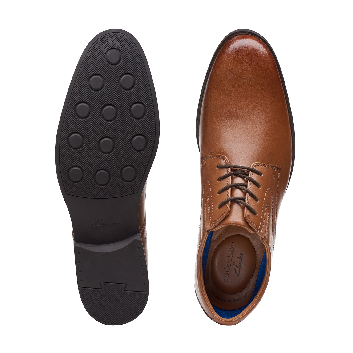 Clarks Men Tan Whiddon Plain Shoes