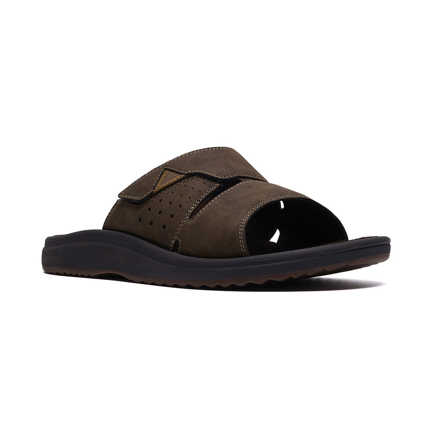 Clarks Men Brinkley Slide Brown Sandals