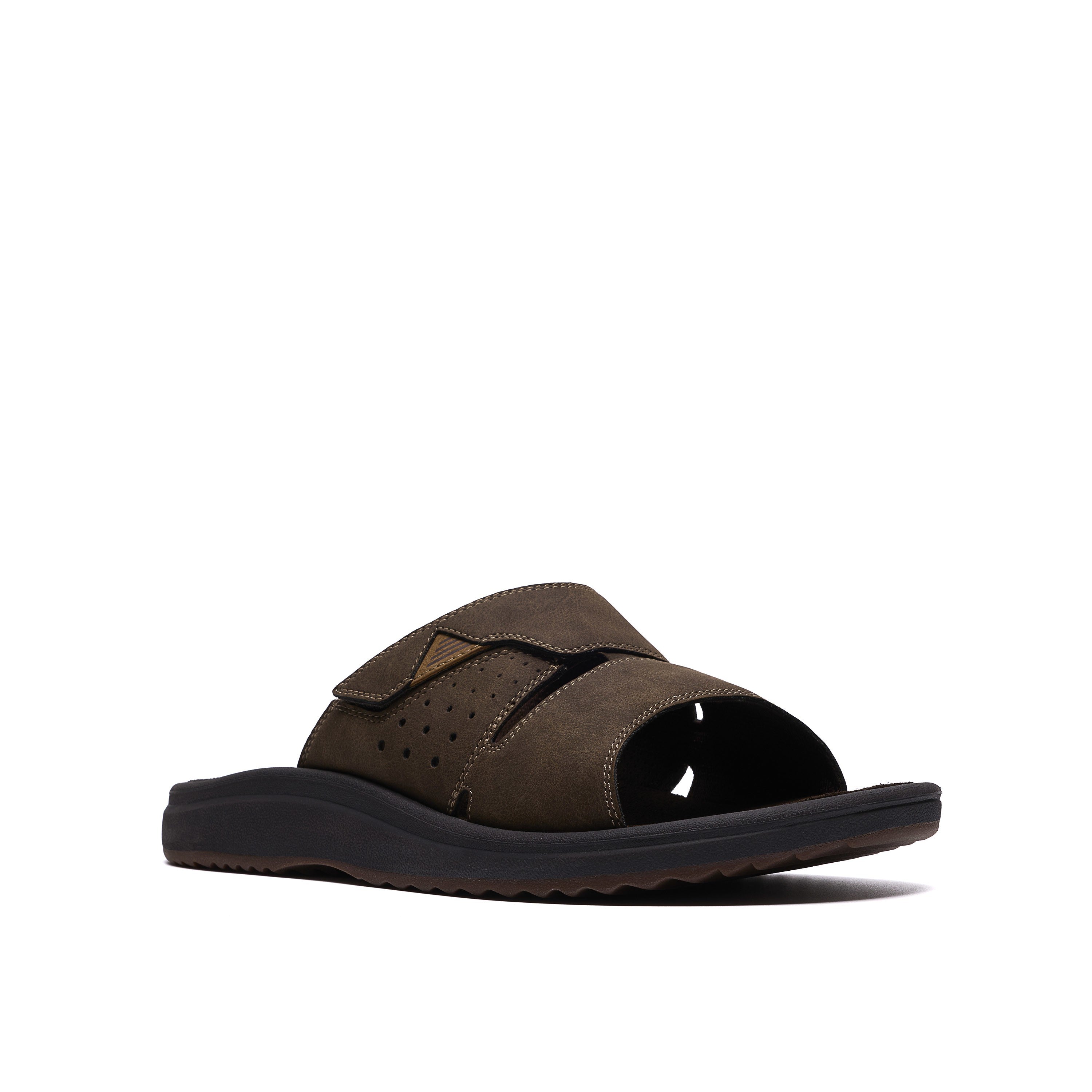 Clarks Men Brown Brinkley Slide Sandals