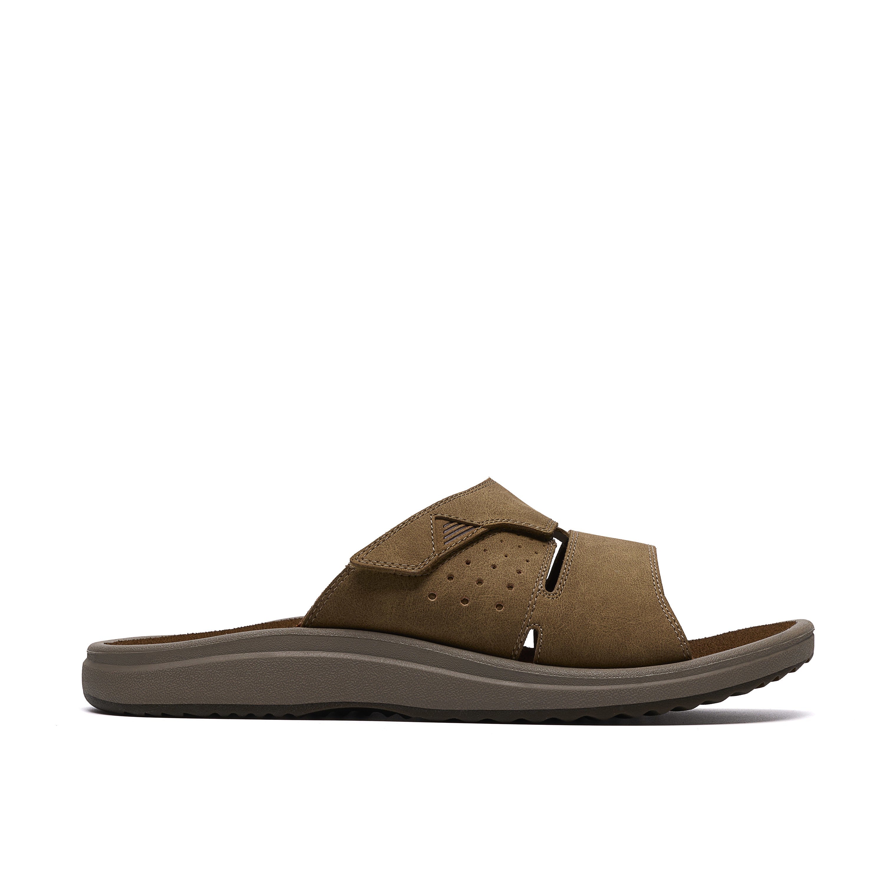 Clarks Men Beige Brinkley Slide Sandals