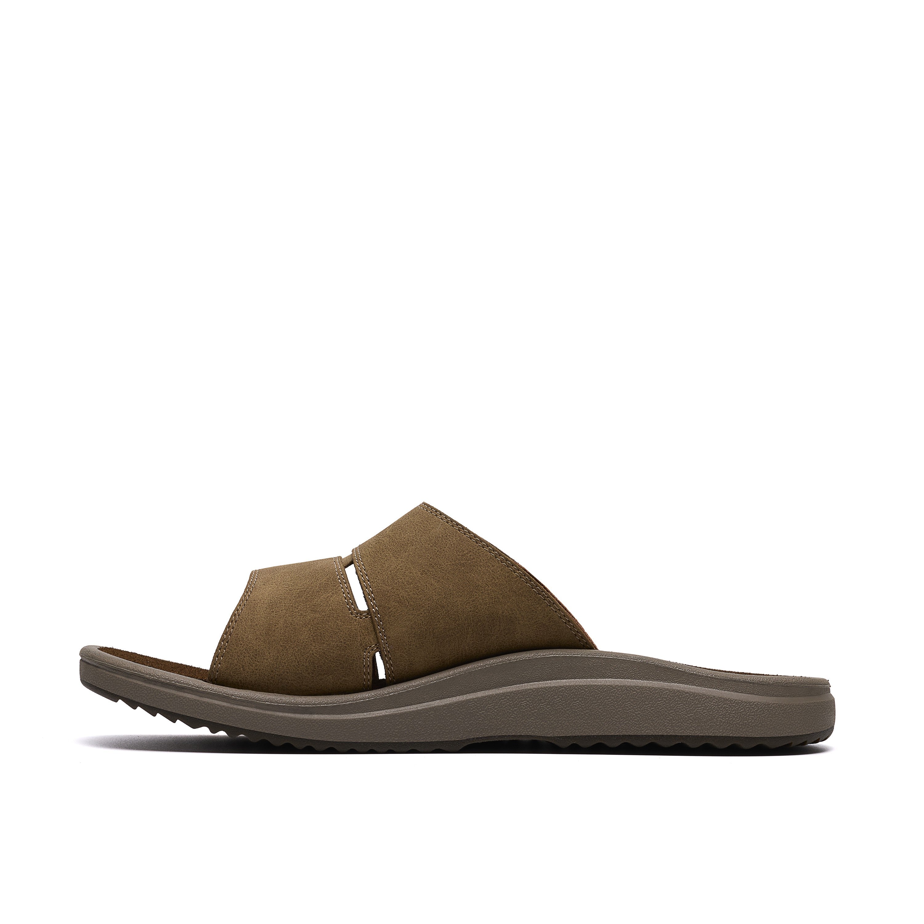 Clarks Men Beige Brinkley Slide Sandals