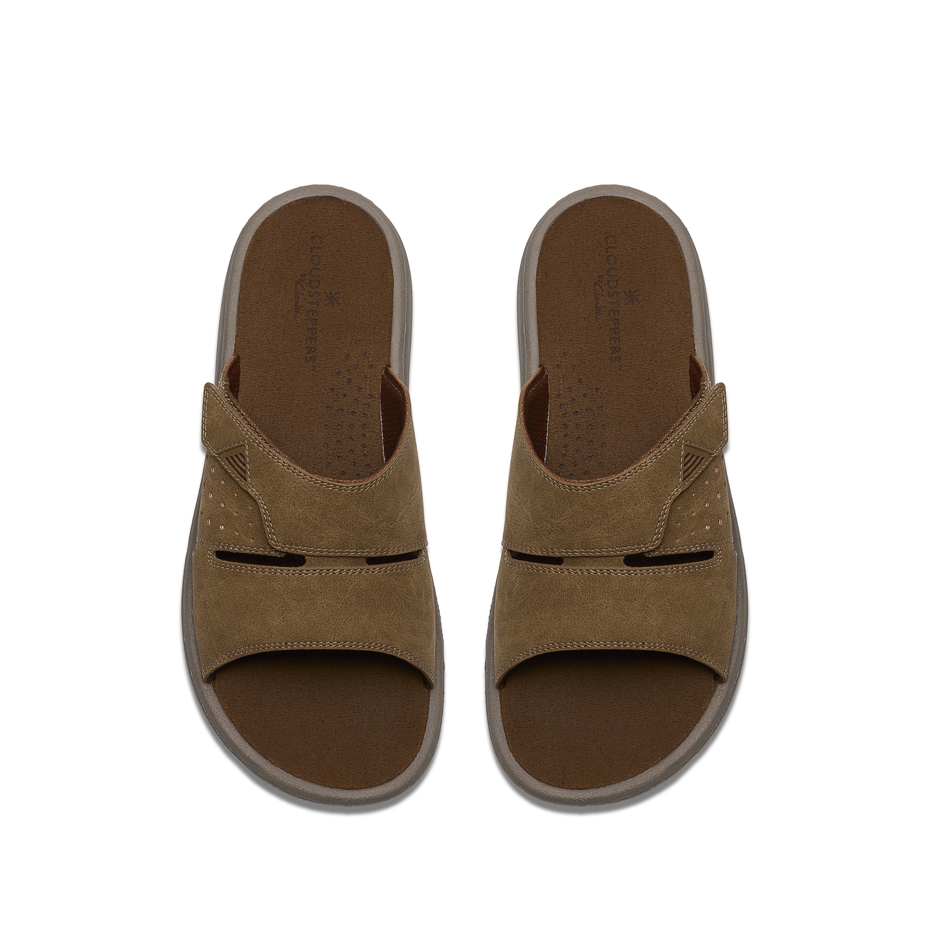 Clarks Men Beige Brinkley Slide Sandals