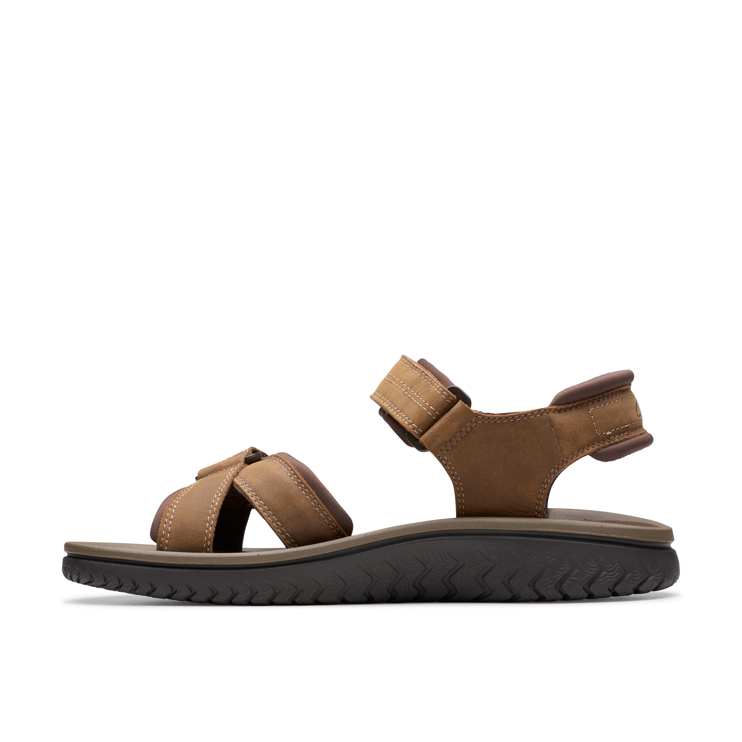 Clarks Men Brown-Beige Wesley Shore Sandals