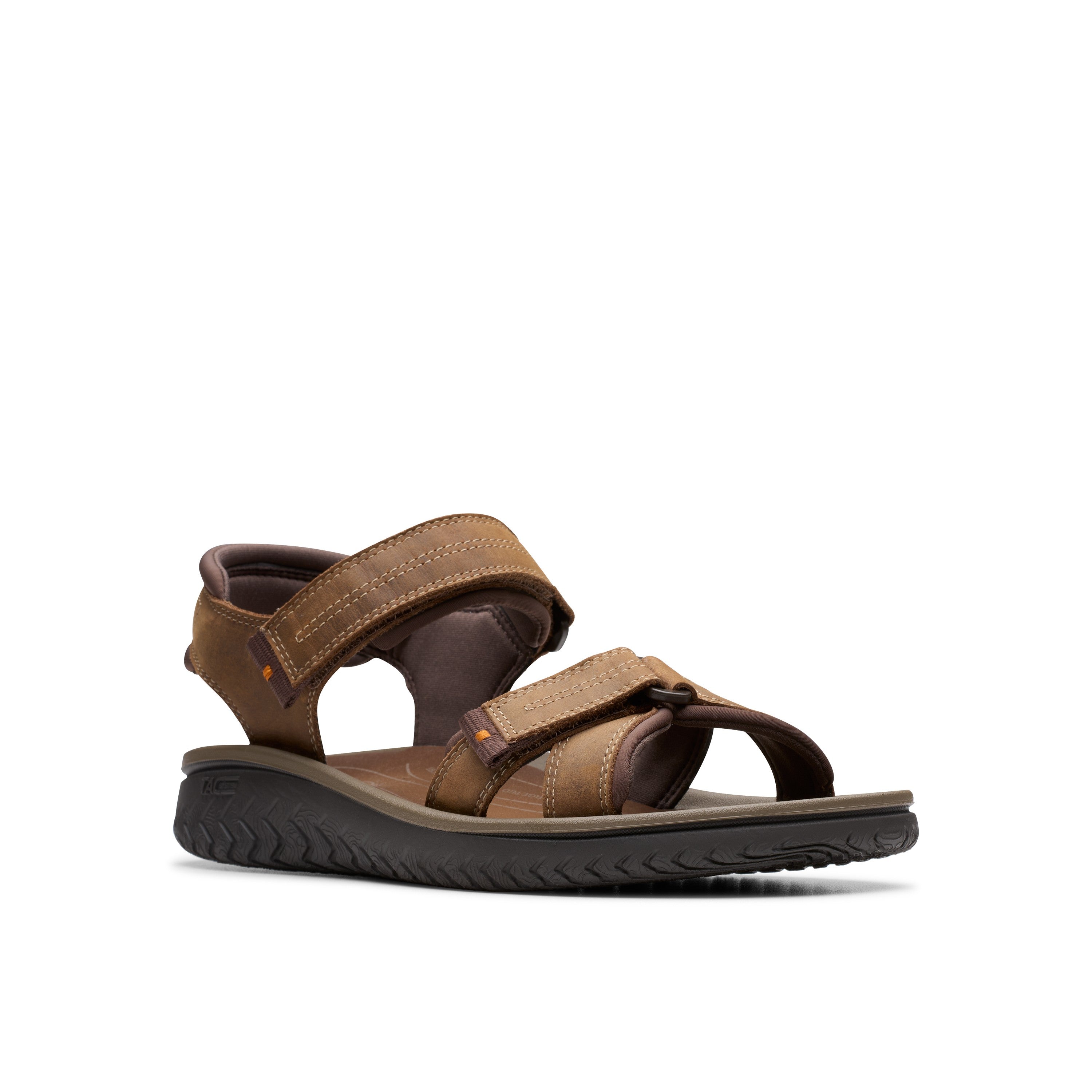Clarks Men Brown-Beige Wesley Shore Sandals