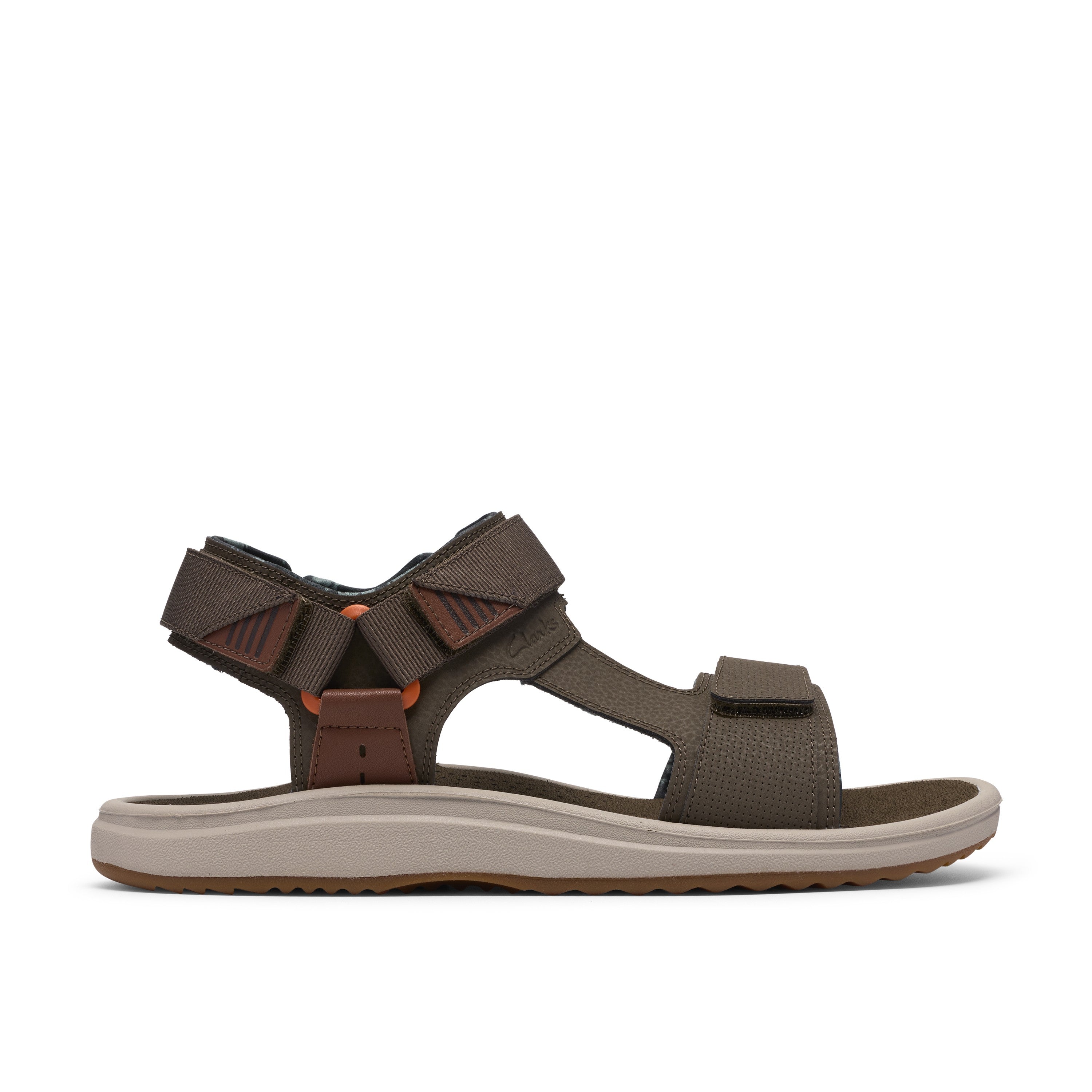 Clarks Men Olive Brinkley Trail Sandals