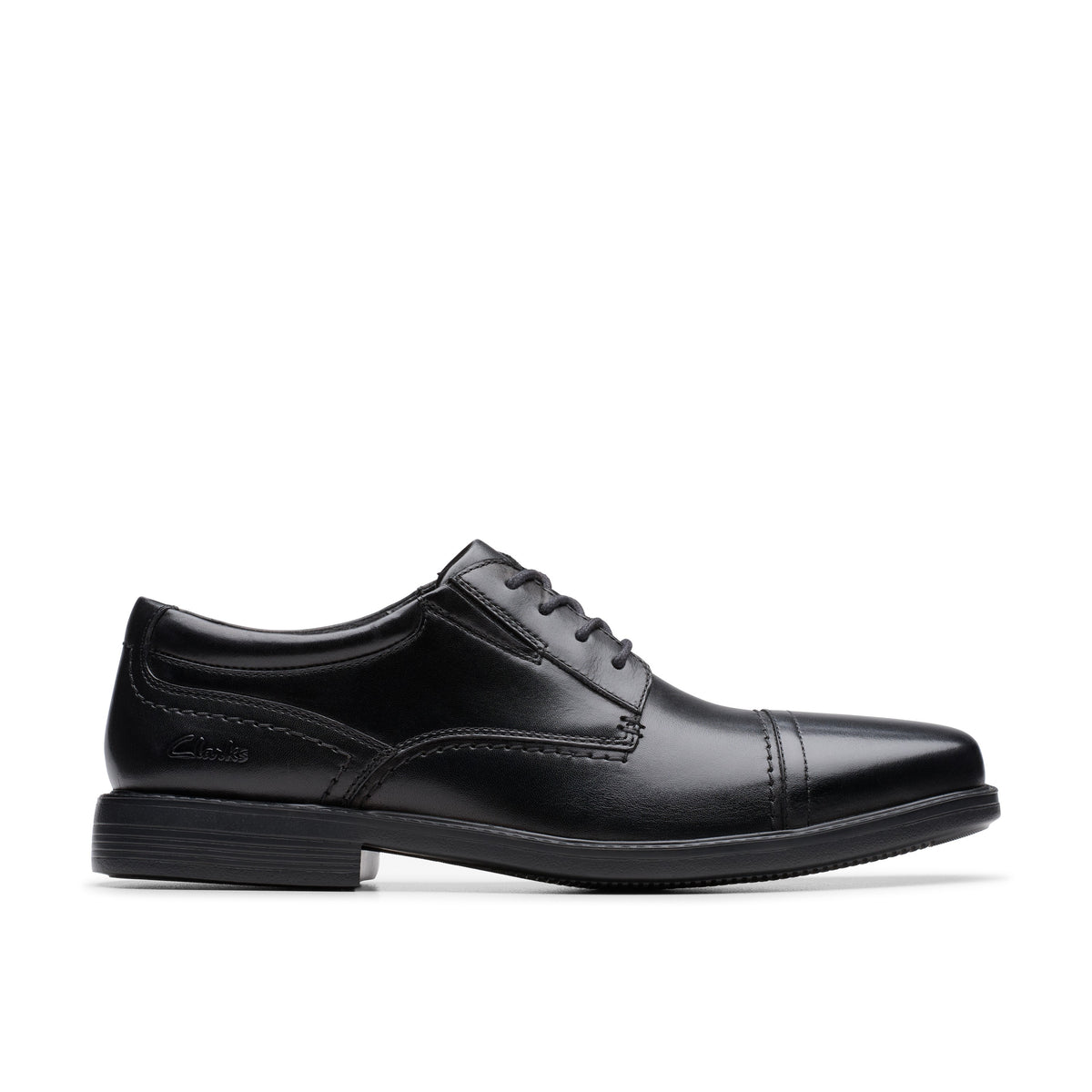 Clarks Men Black Dresslite Cap Shoes - Black / 6