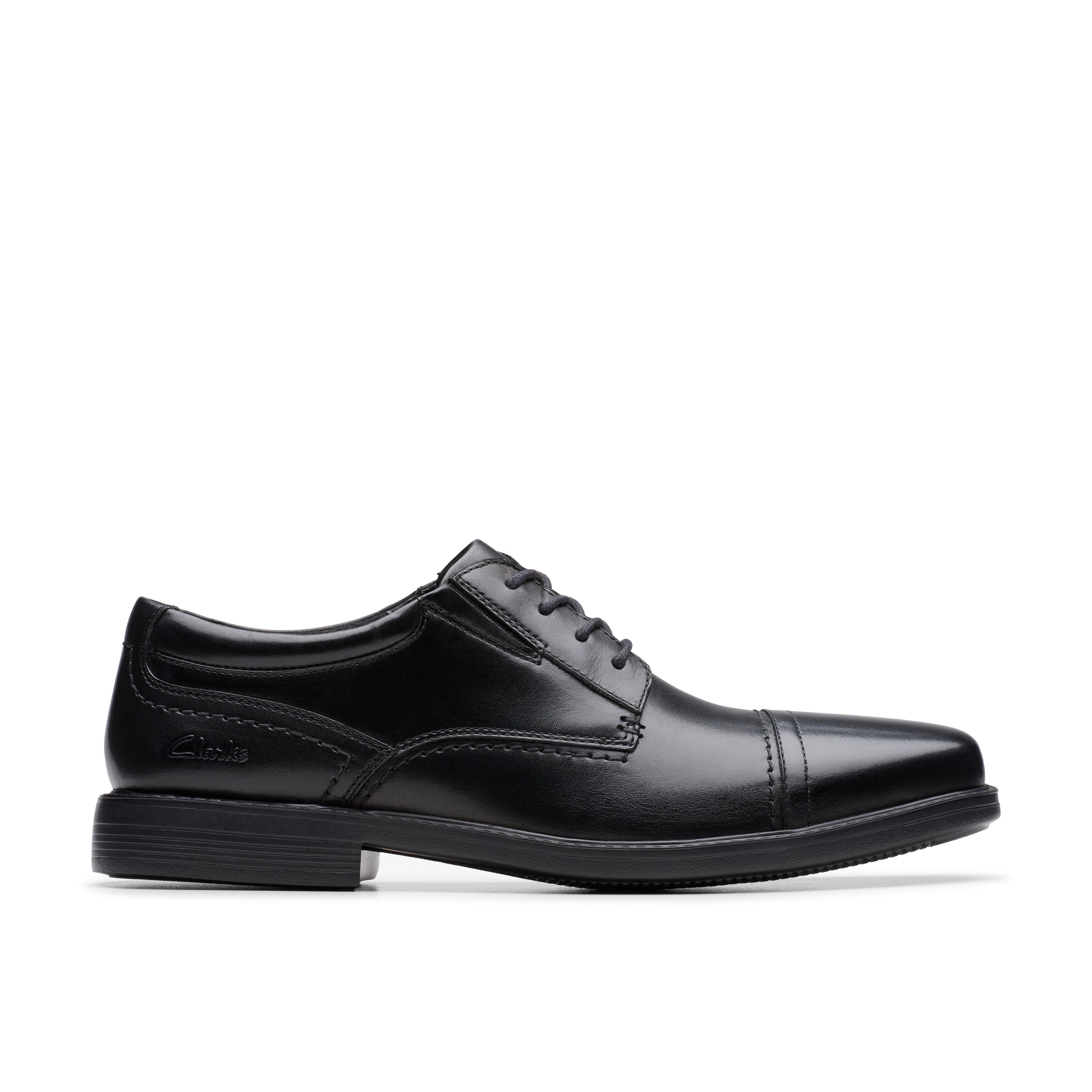 Clarks Men Black Dresslite Cap Shoes