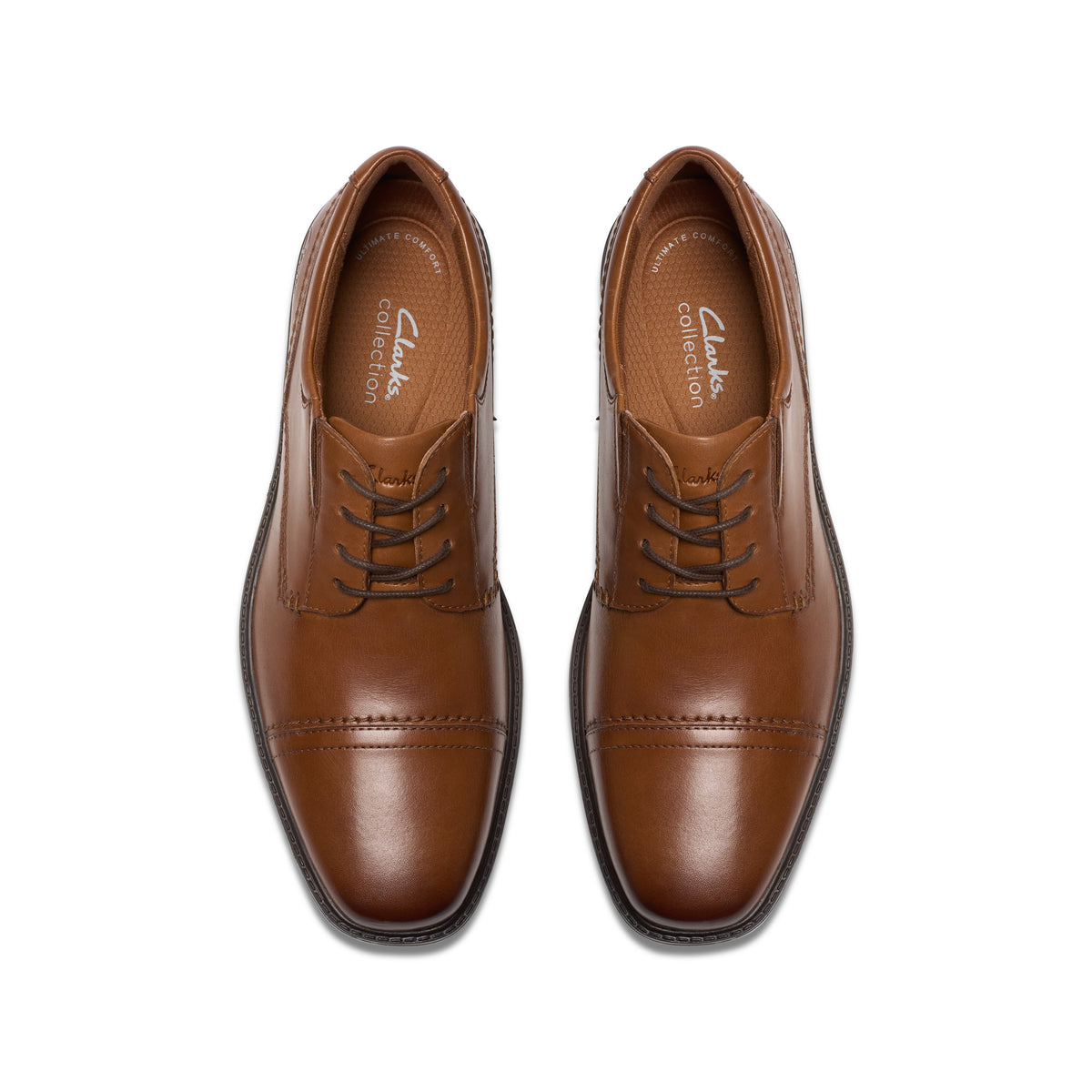 Clarks Men Tan Dresslite Cap Shoes