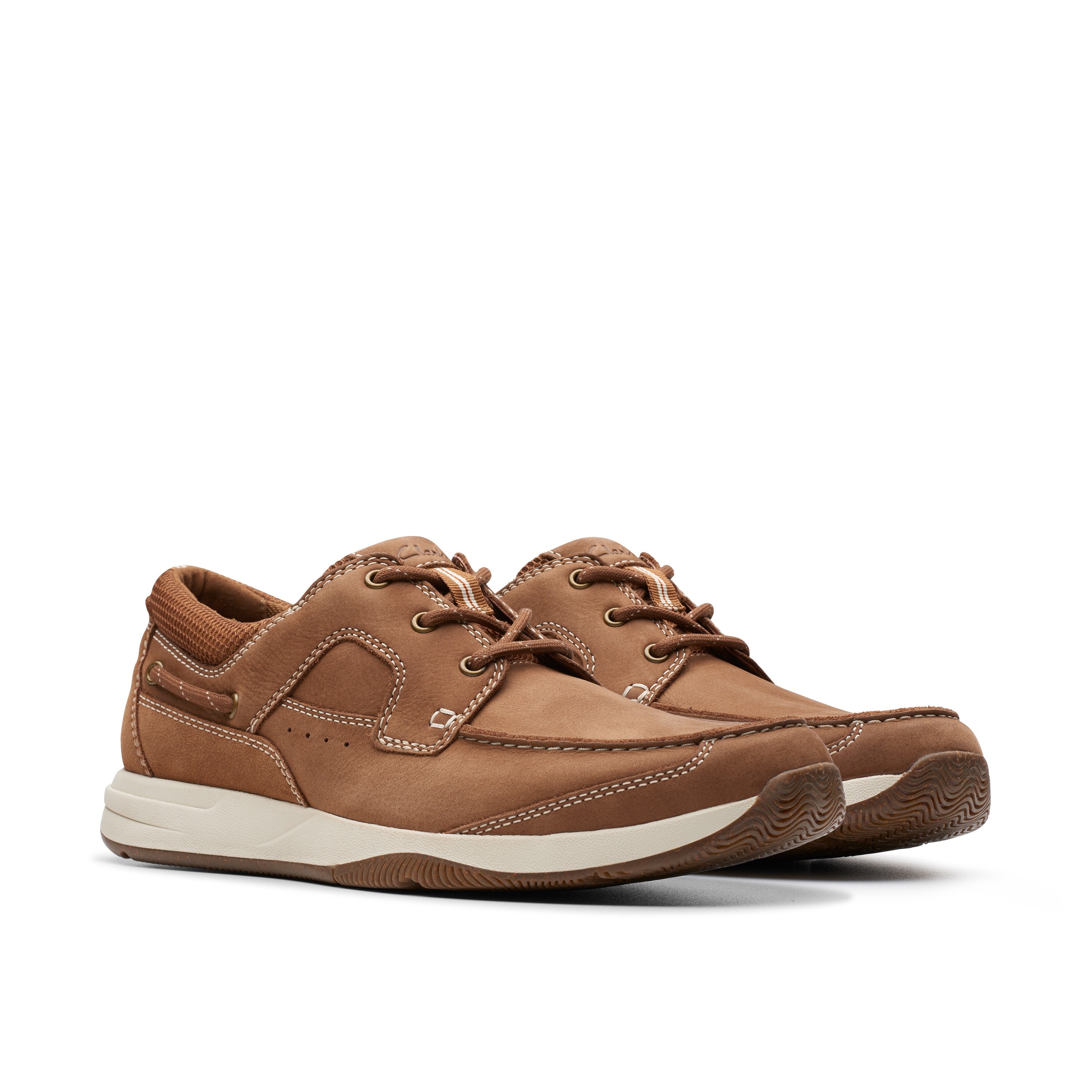 Clarks Men Tan Sailview Lace Shoes
