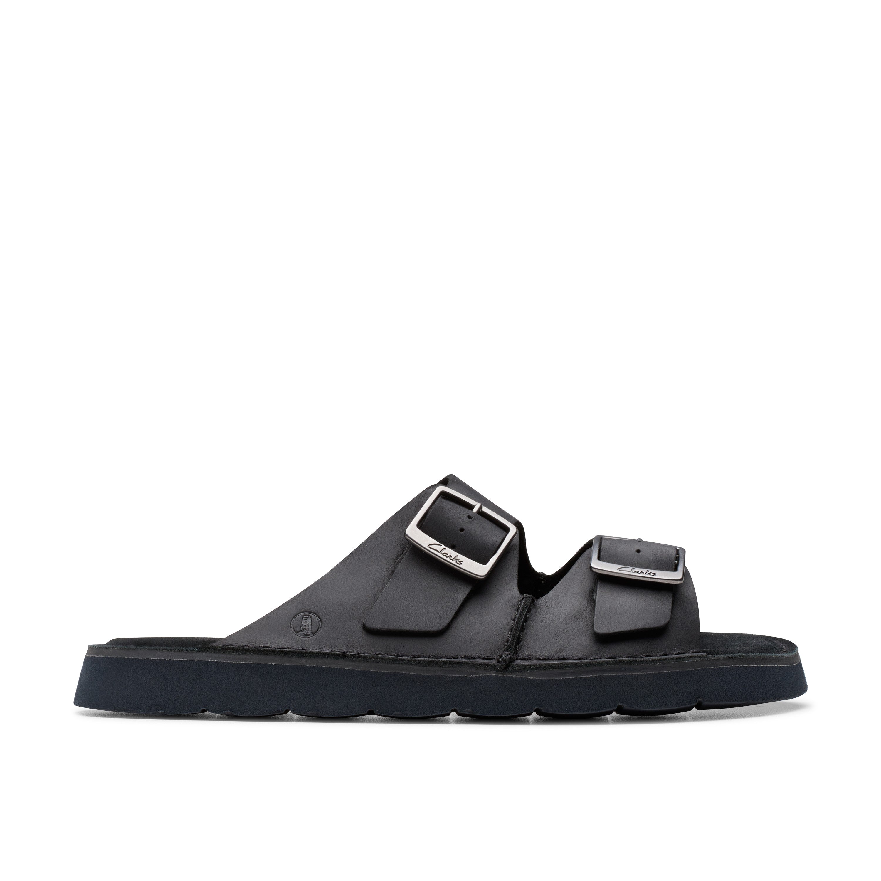 Clarks Men Black Solsbury Strap Sandals
