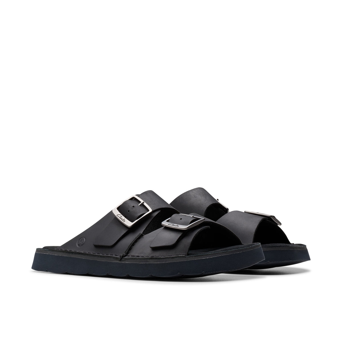 Clarks Men Black Solsbury Strap Sandals