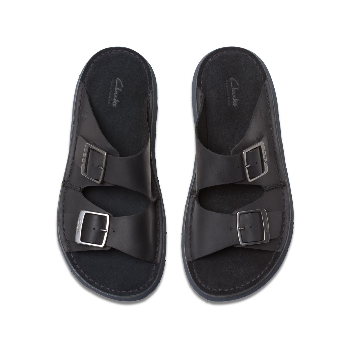 Clarks Men Black Solsbury Strap Sandals