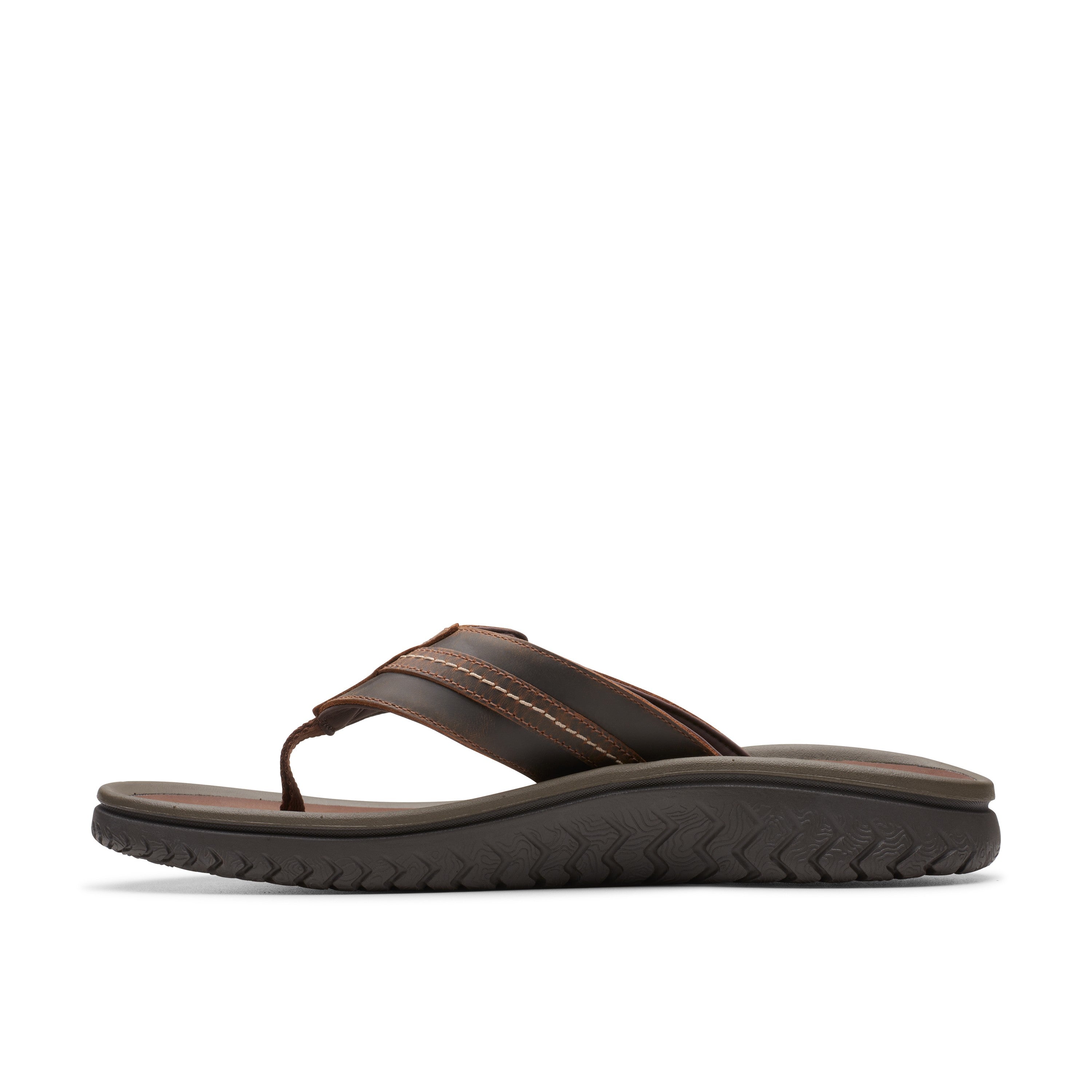 Clarks Men Brown-Beige Wesley Sun Sandals