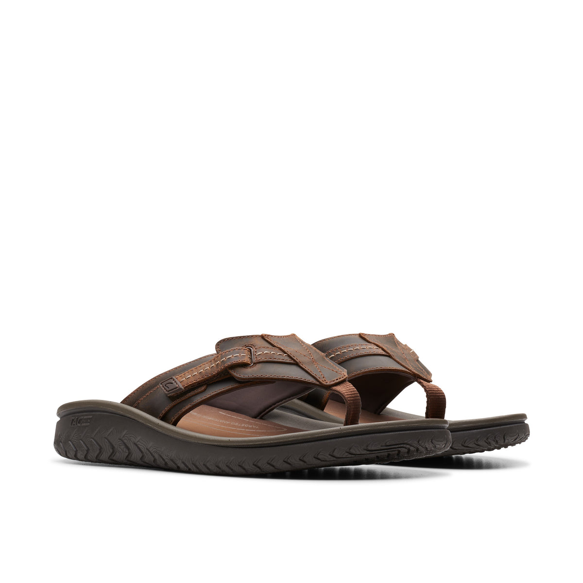 Clarks Men Brown-Beige Wesley Sun Sandals
