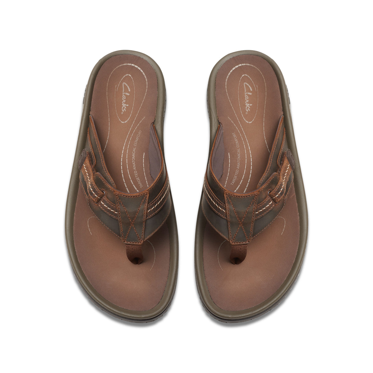 Clarks Men Brown-Beige Wesley Sun Sandals