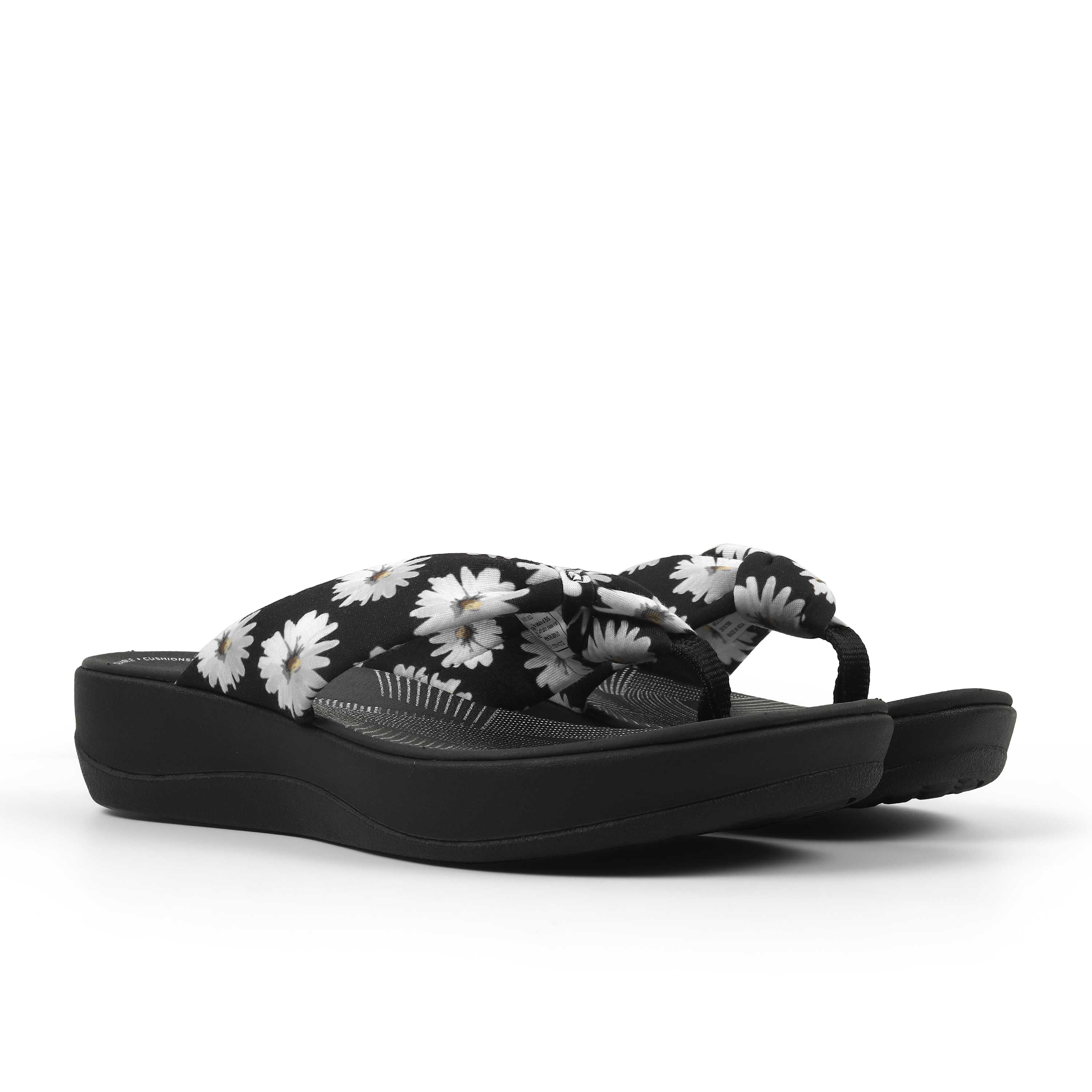Clarks Women Arla Glison Black Multi Flip Flop