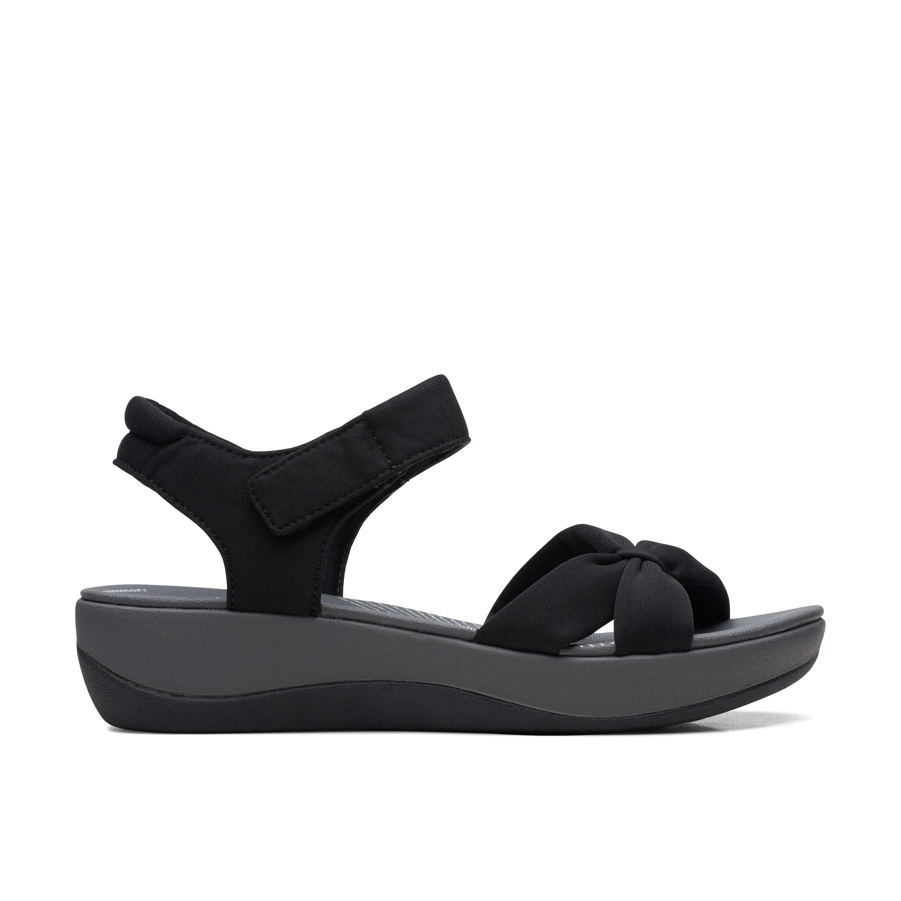 Clarks Women Black-Grey Arla Shore Sandals