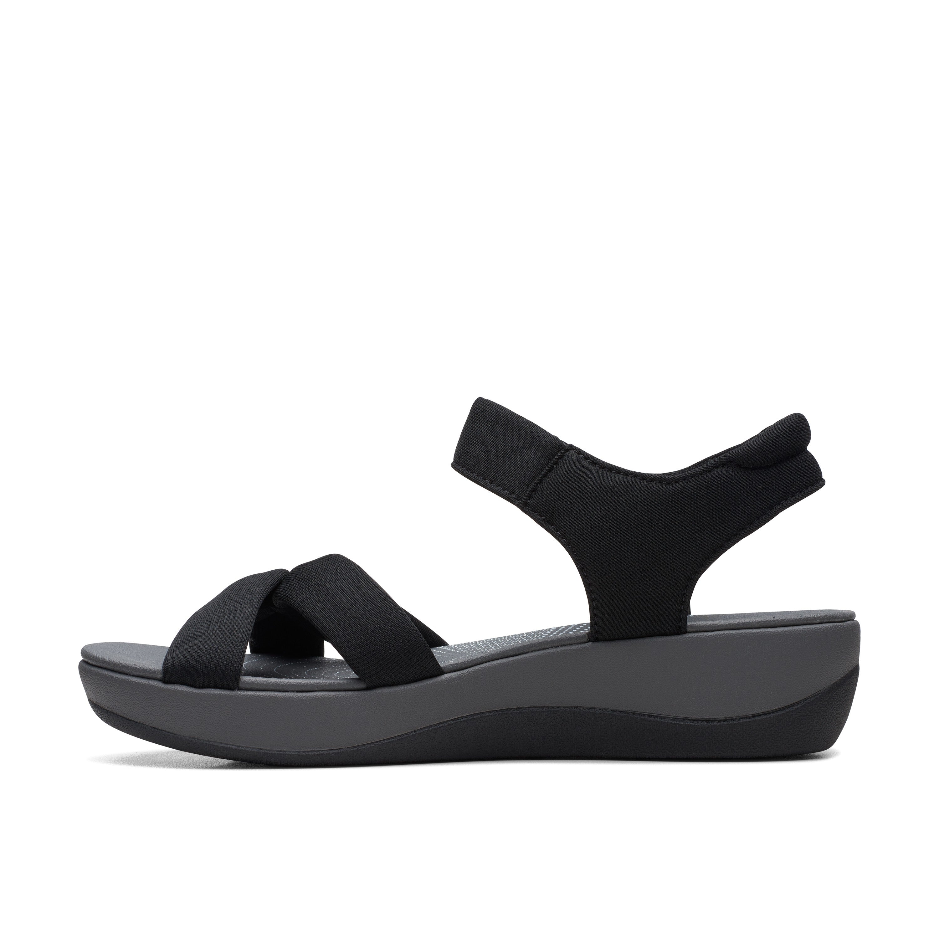 Clarks Women Black-Grey Arla Shore Sandals