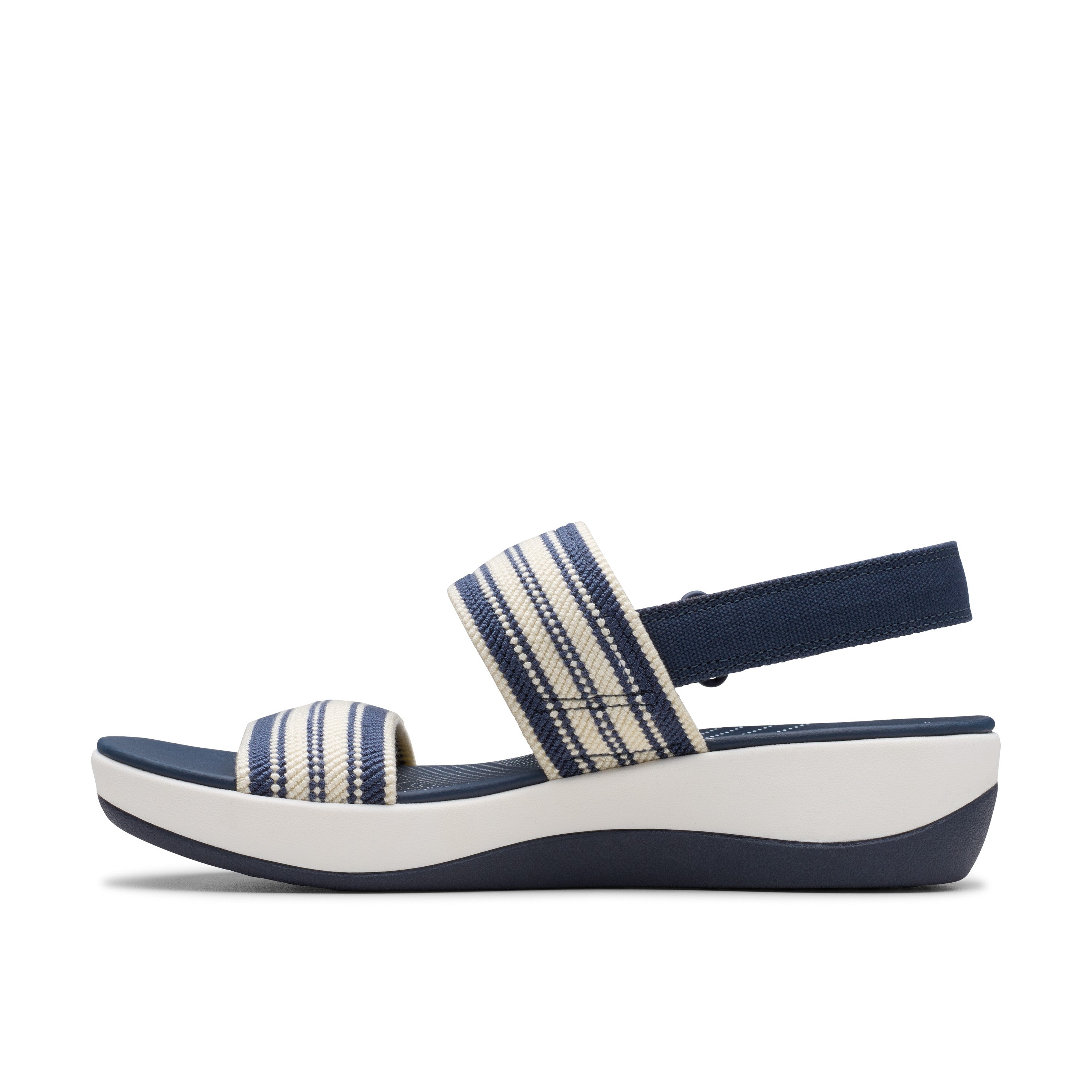 Clarks Women White-Blue Arla Stroll Sandals