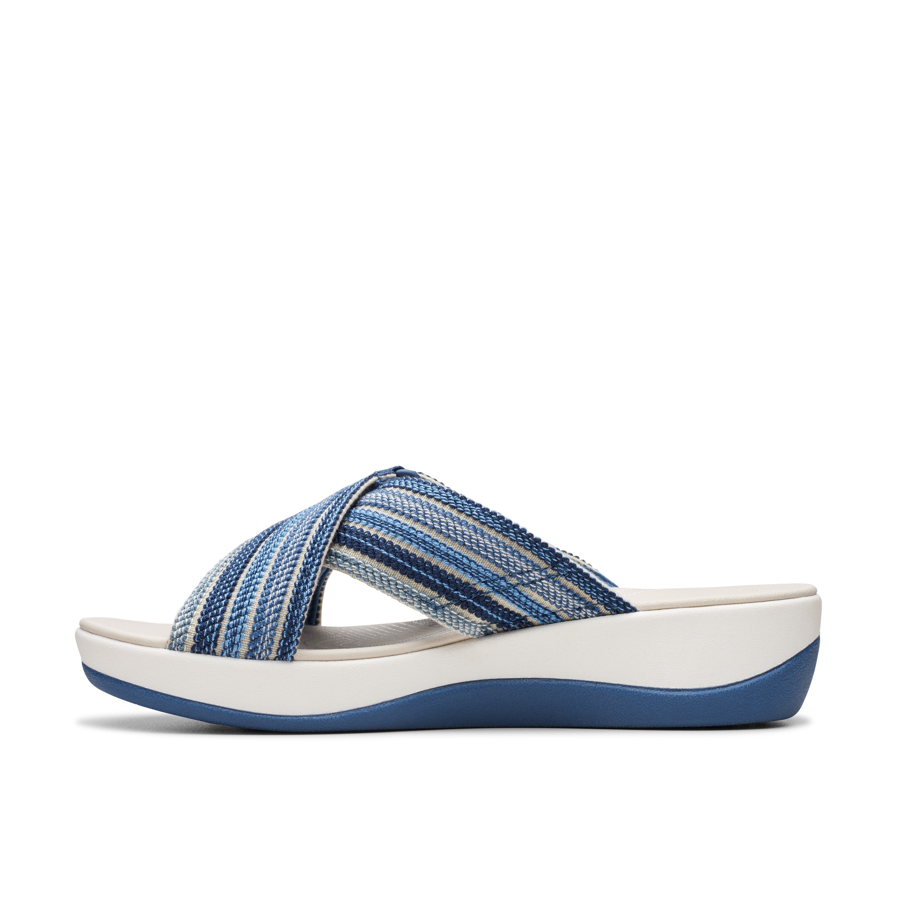 Clarks Women White-Blue Arla Wave Sandals