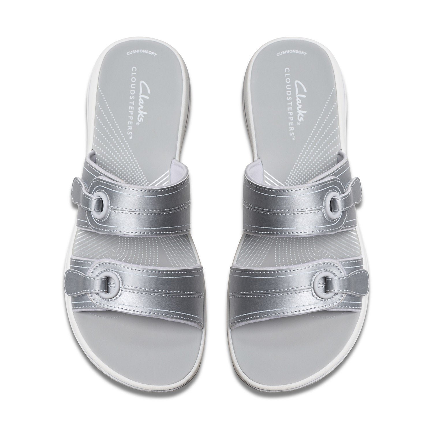 Clarks Women Brinkley Maye Silver Sandals