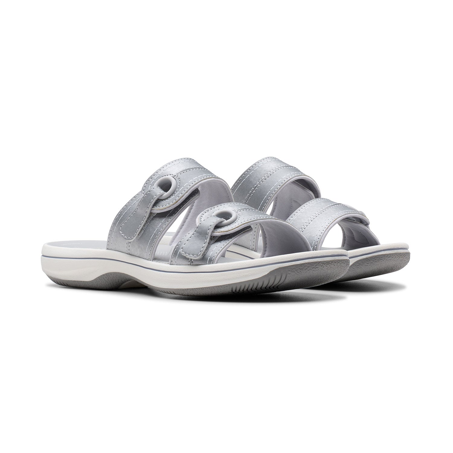 Clarks Women Brinkley Maye Silver Sandals