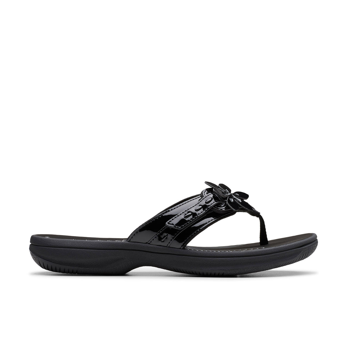 Clarks Women Brinkley Opal Black Pat Sandals - BLACK PAT / 3
