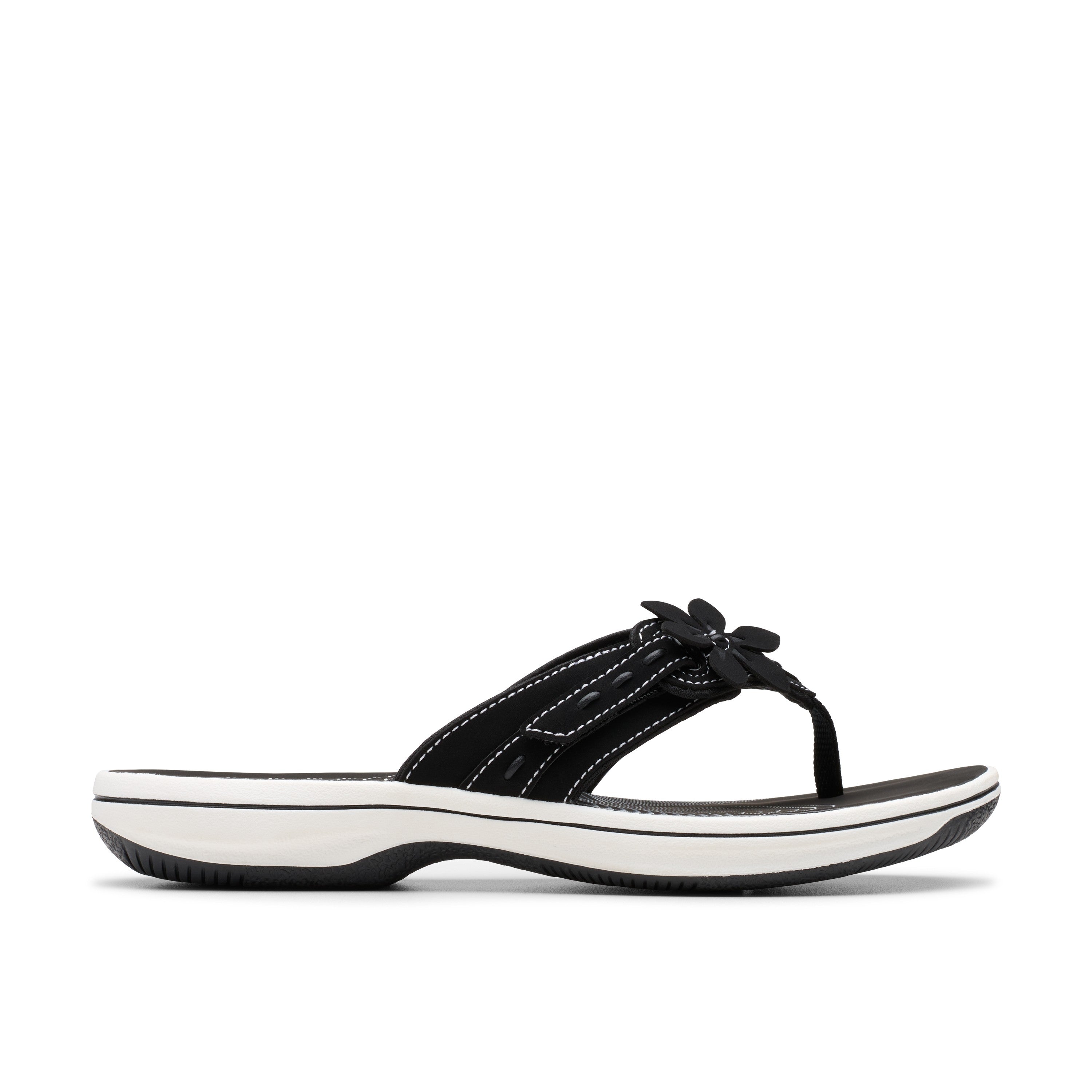 Clarks Women White-Blk Brinkley Opal Sandals