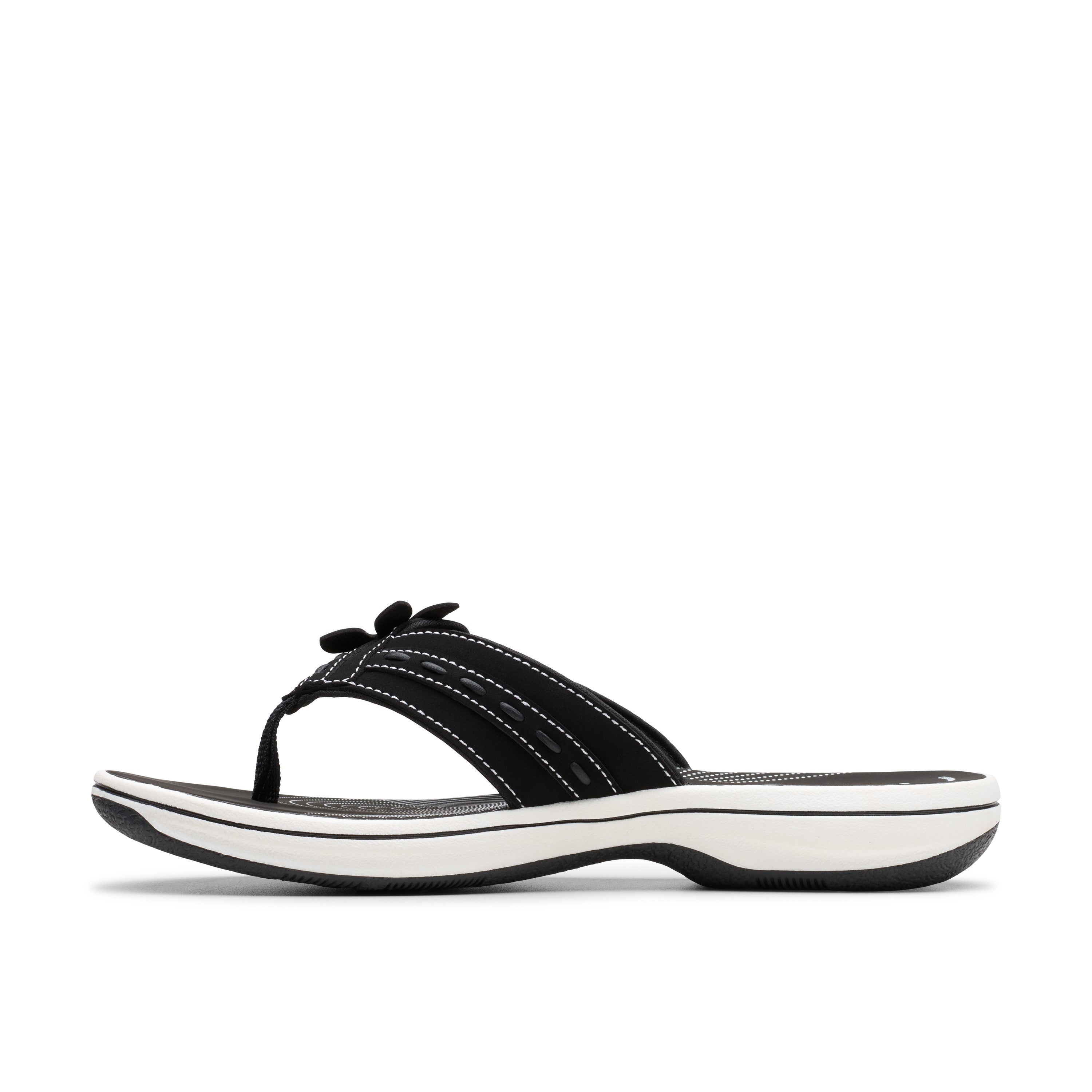 Clarks Women White-Blk Brinkley Opal Sandals