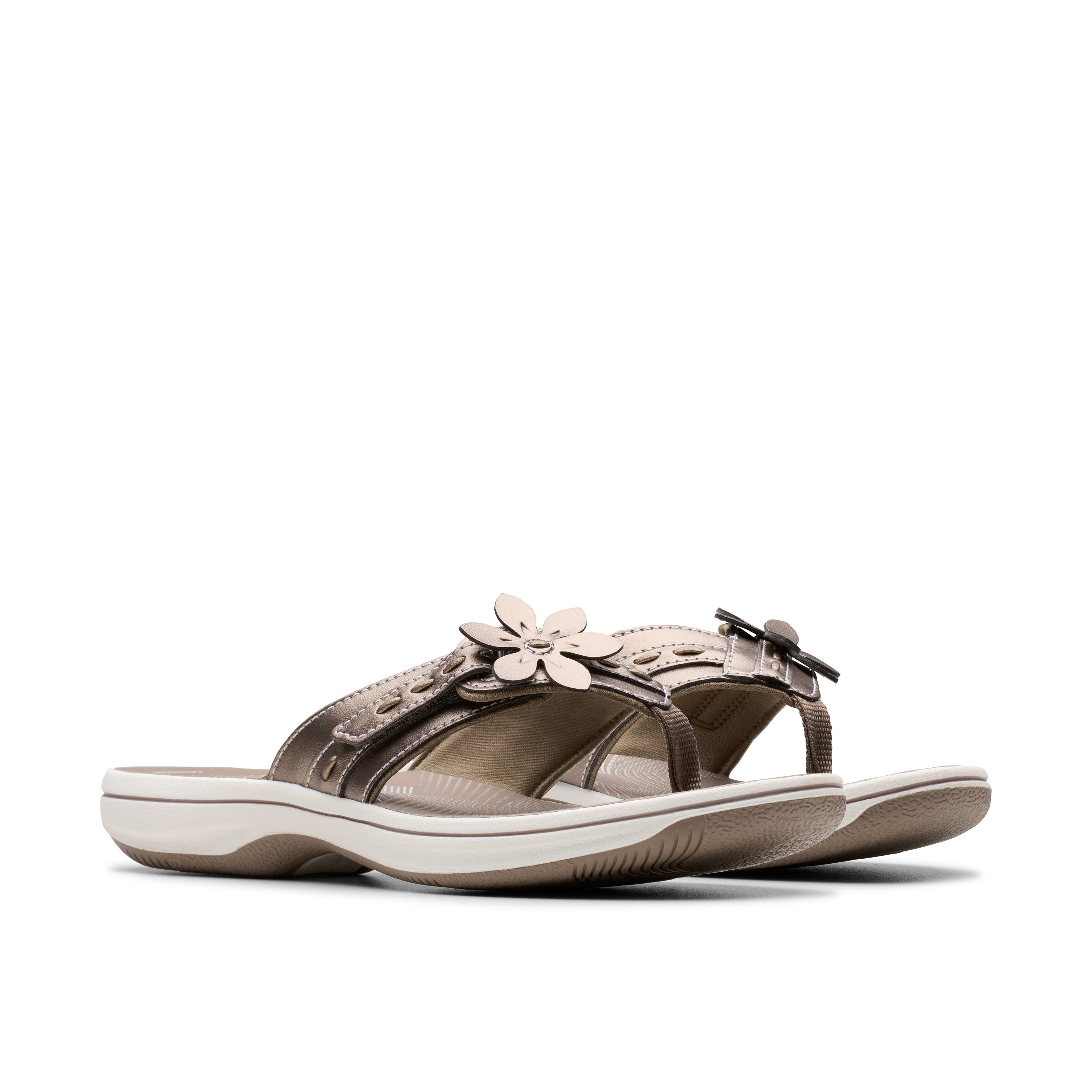 Clarks Women Black-Grey Brinkley Opal Sandals