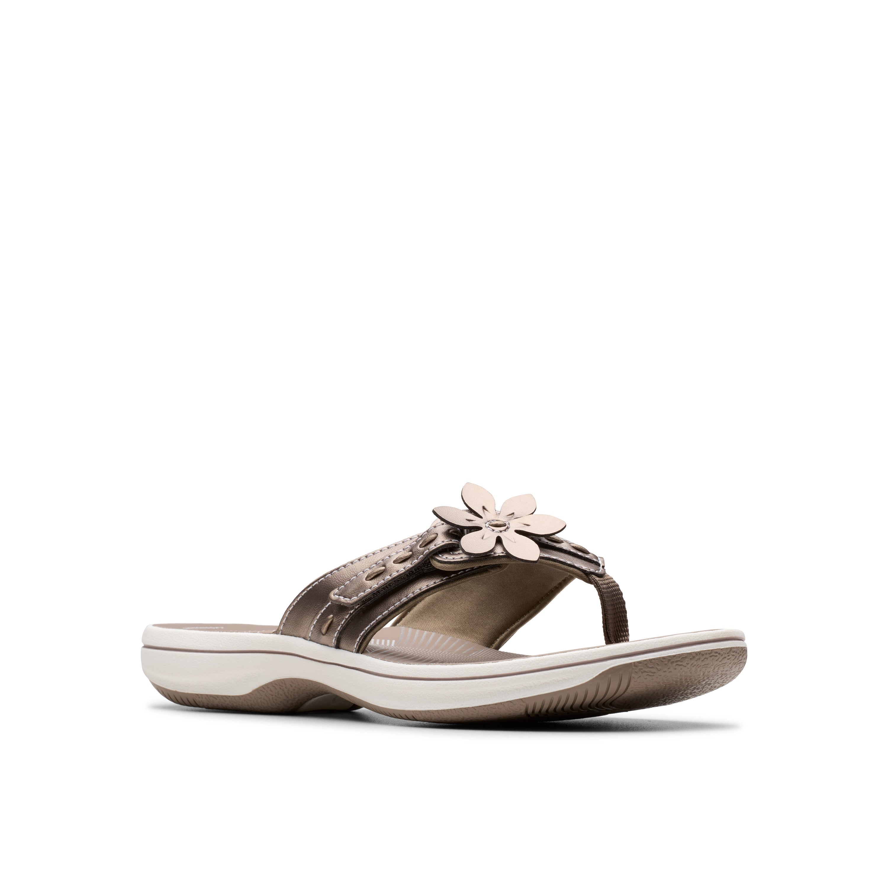 Clarks Women Black-Grey Brinkley Opal Sandals