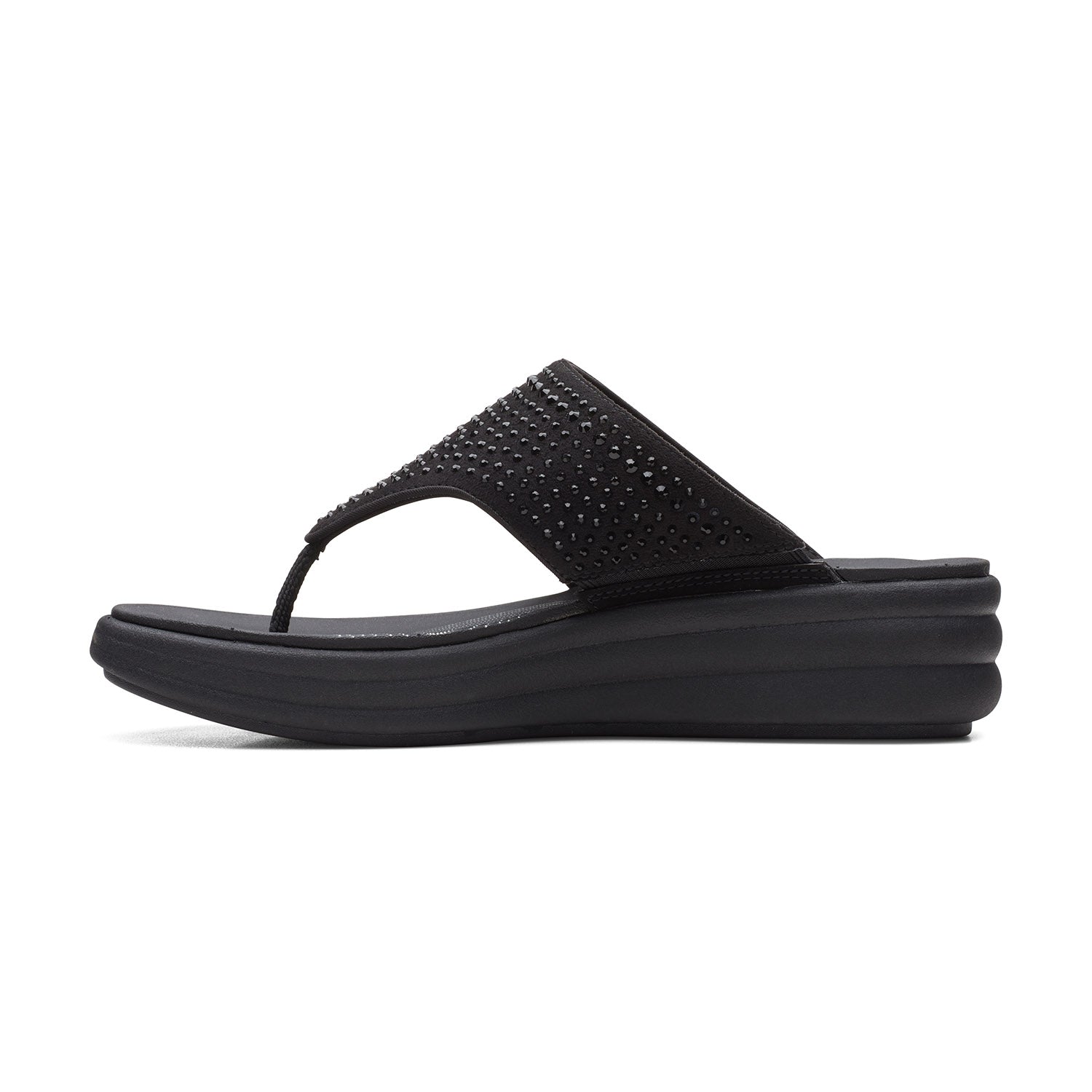 Clarks Women Blacksuede Drift Jaunt Sandals