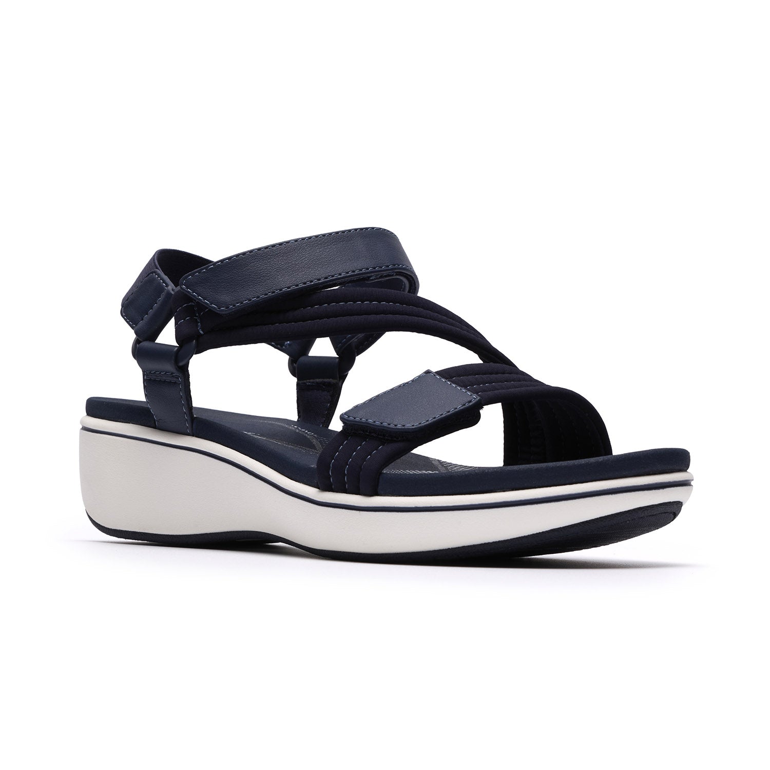 Clarks Women Brinkleyraesun Blue-Navy Sandals