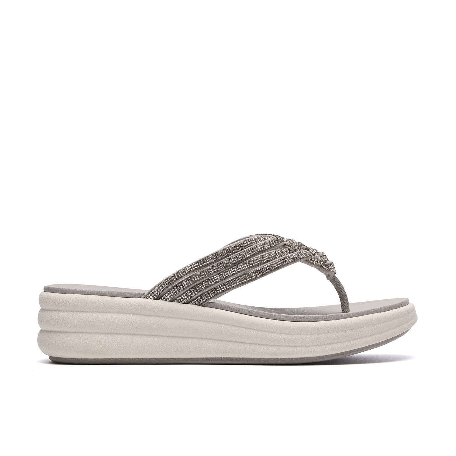 Clarks Women Drift Gem Silver Sandals