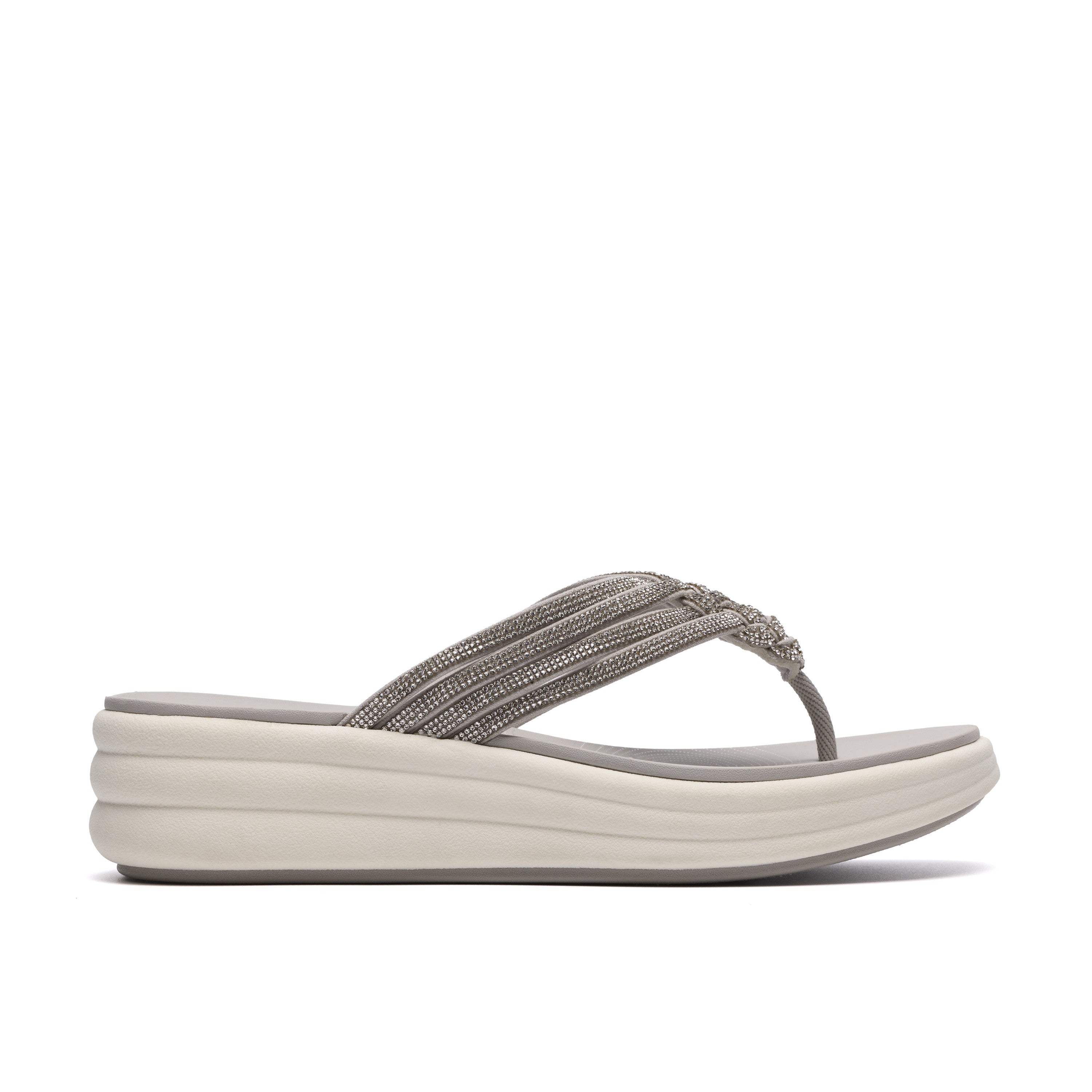 Clarks Women Silver Drift Gem Sandals
