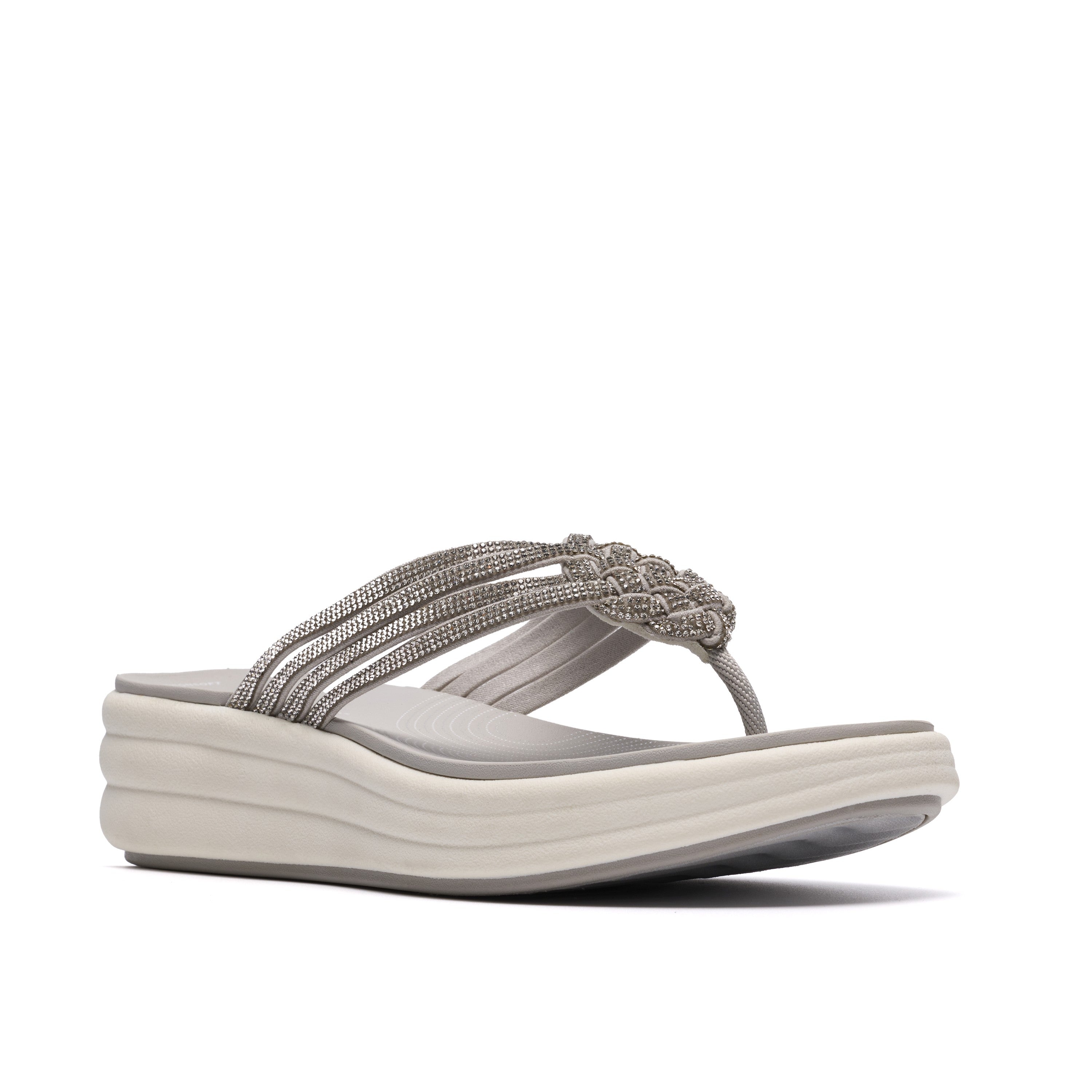 Clarks Women Silver Drift Gem Sandals