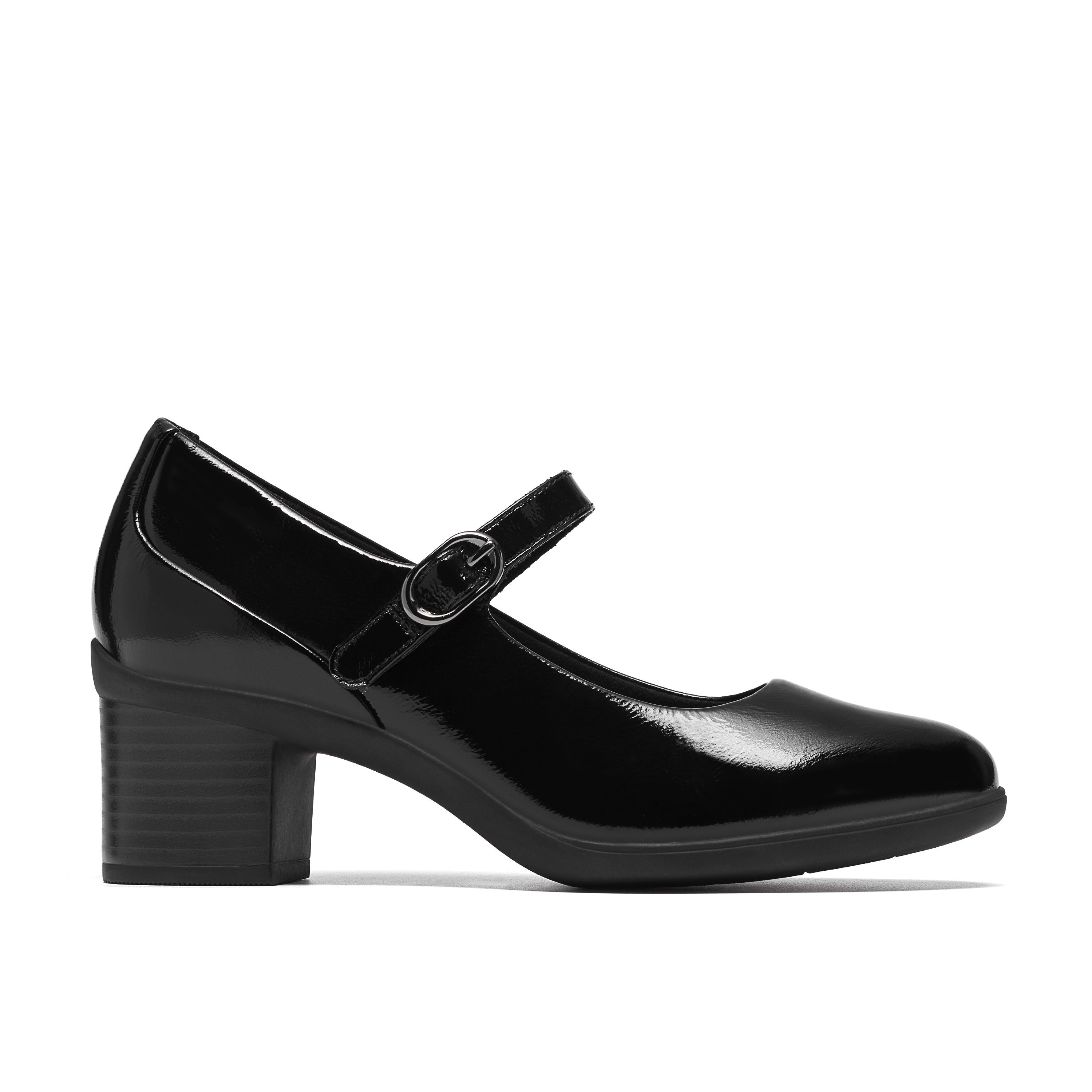 Clarks Women Black Pat Shaya Jane Shoes