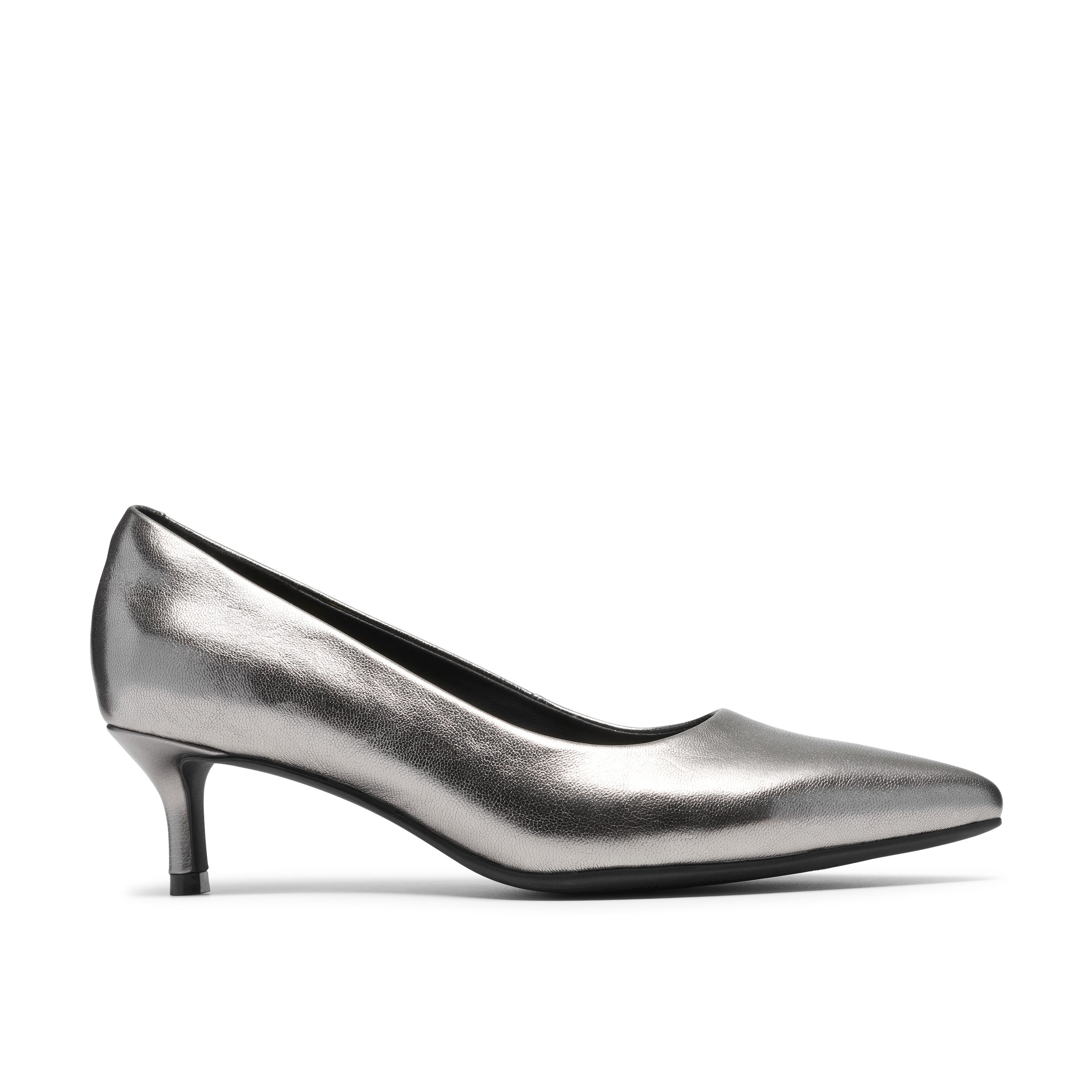 Clarks Women Black-Grey Zarey Court Shoes