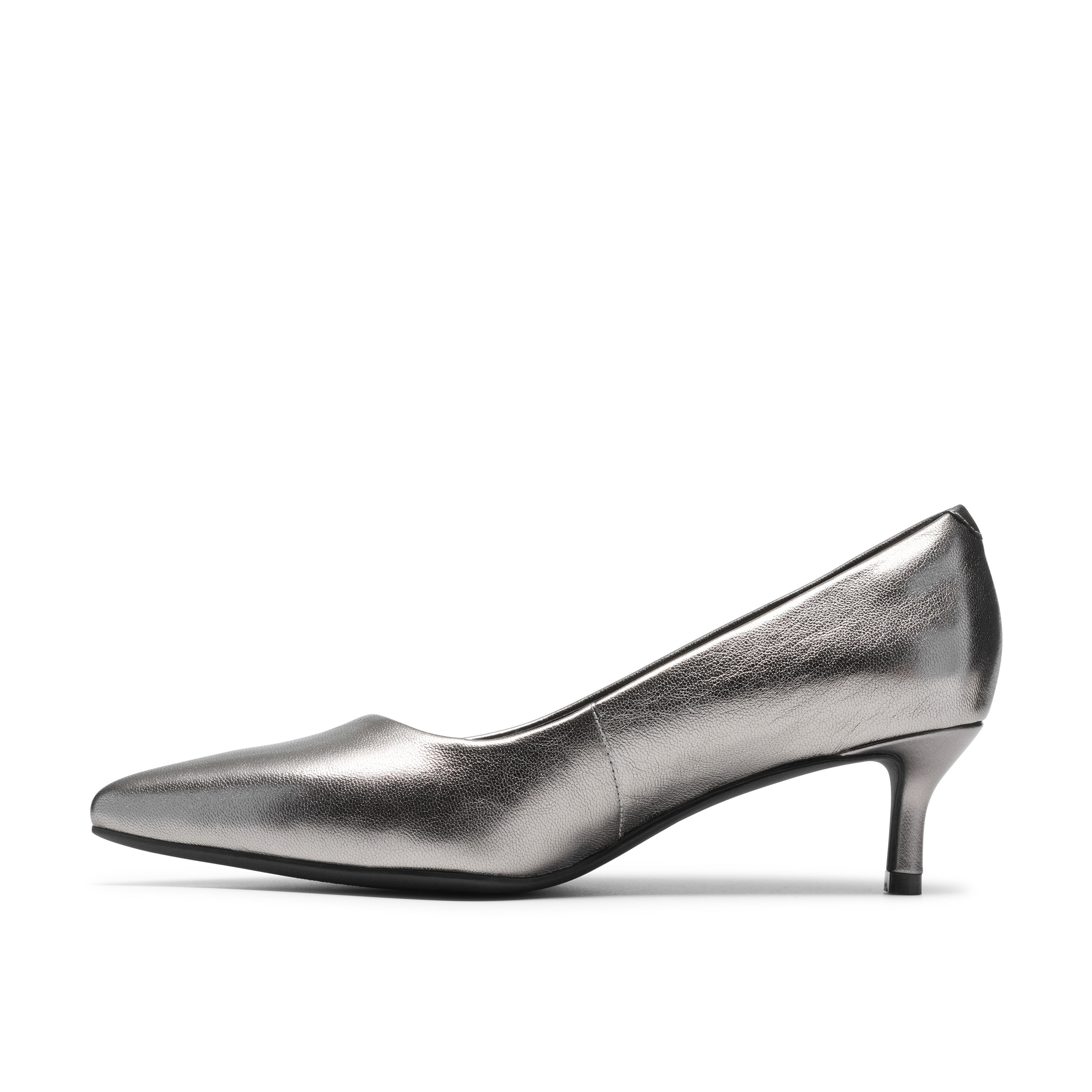 Clarks Women Black-Grey Zarey Court Shoes