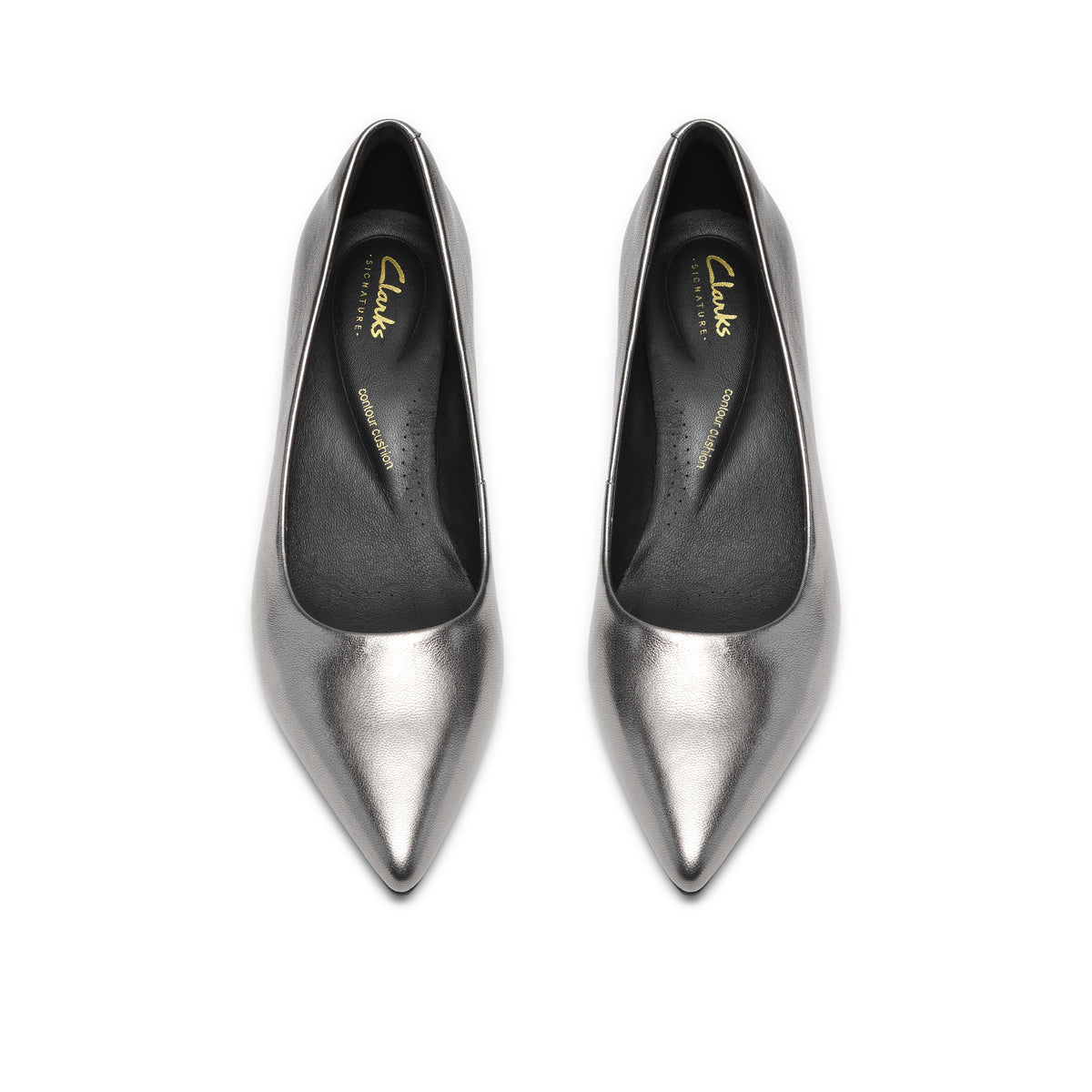 Clarks Women Black-Grey Zarey Court Shoes